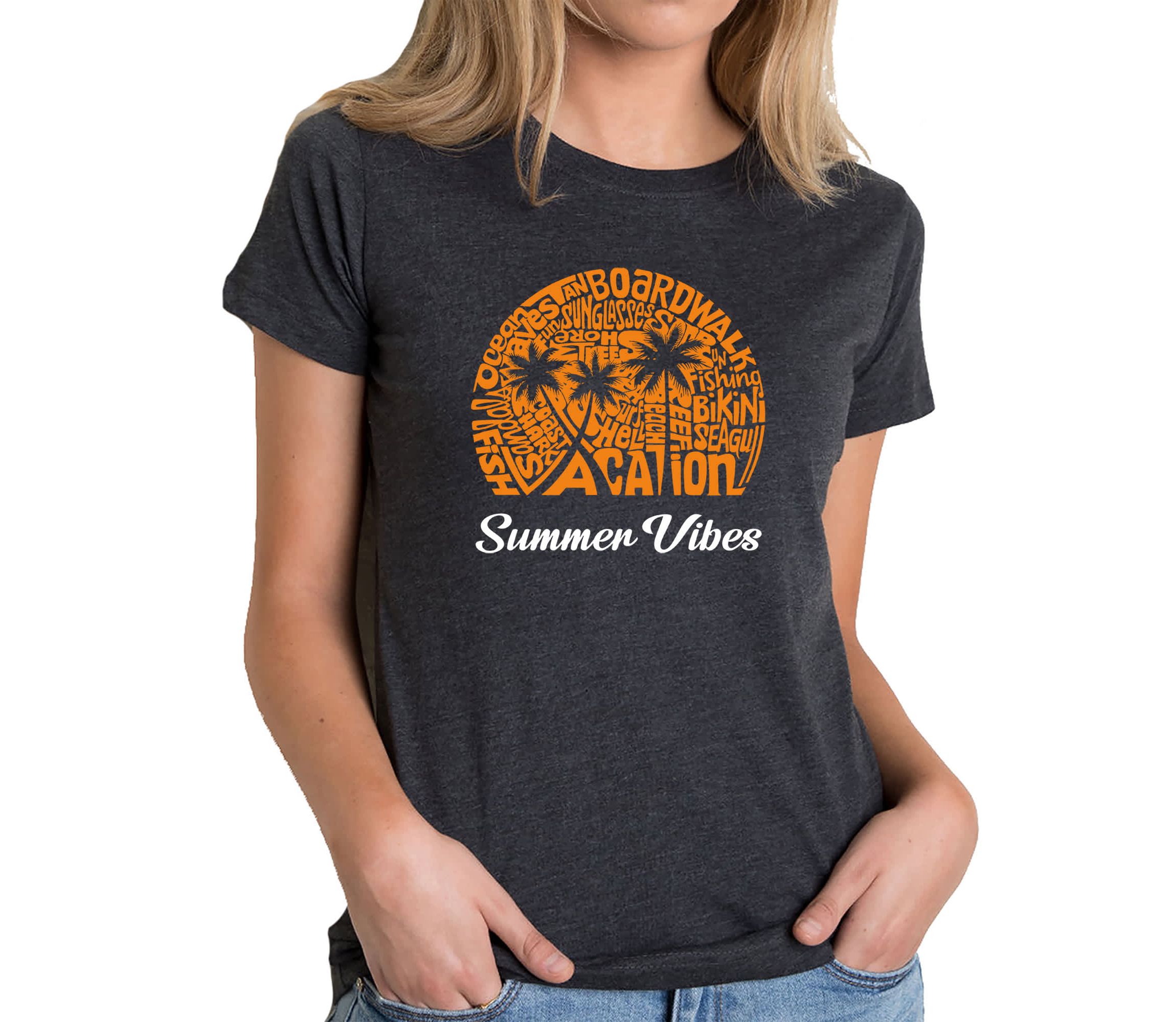 Summer Vibes - Womens Premium Blend Word Art T-Shirt