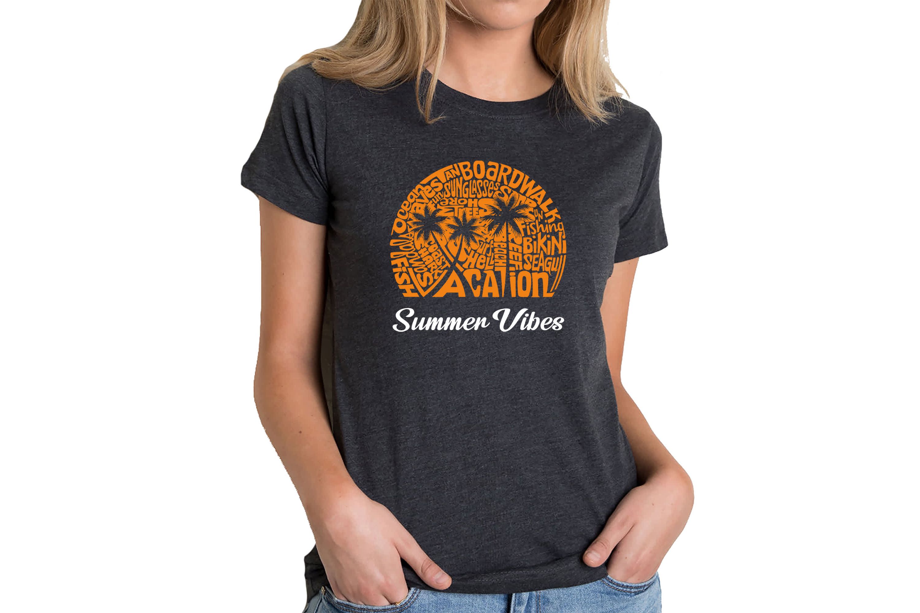 Summer Vibes - Womens Premium Blend Word Art T-Shirt