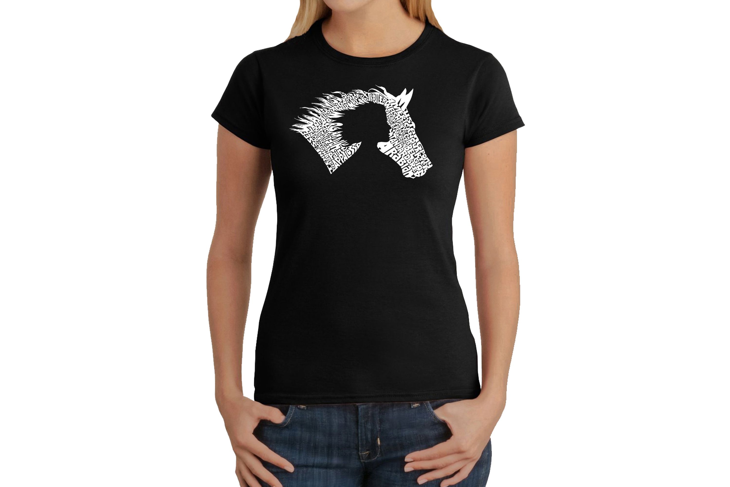 Girl Horse - Womens Word Art T-Shirt