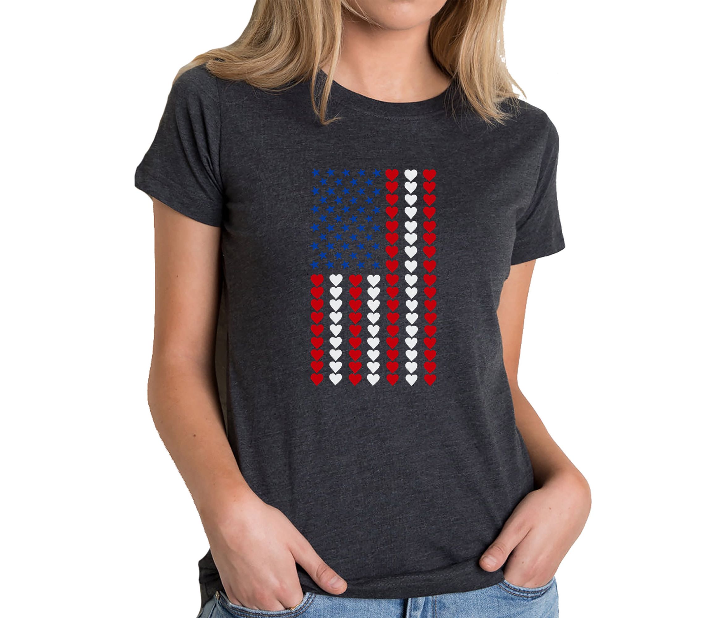 Heart Flag - Womens Premium Blend Word Art T-Shirt