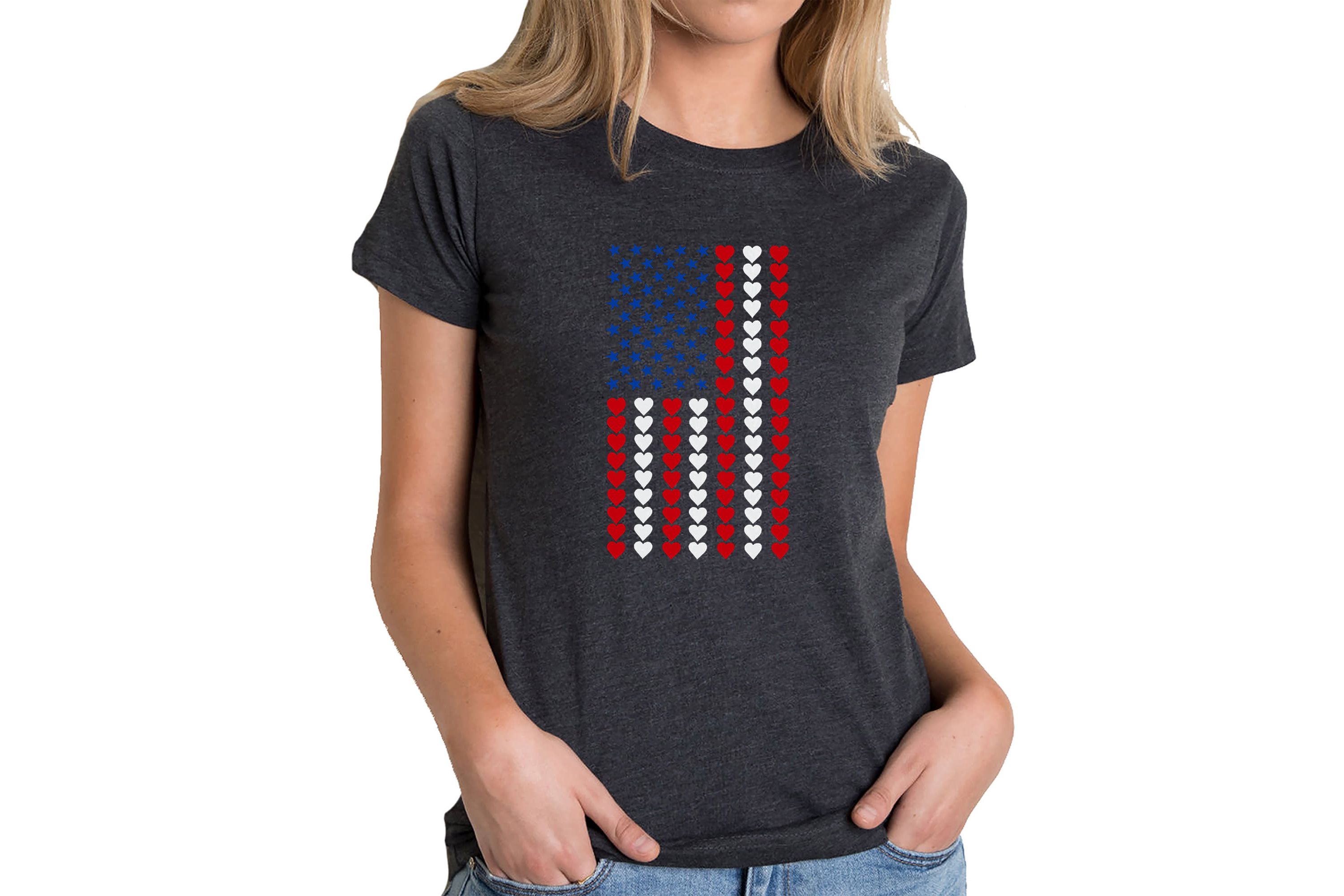Heart Flag - Womens Premium Blend Word Art T-Shirt