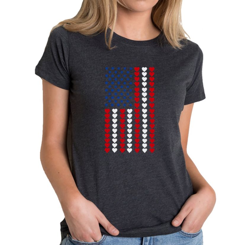 Heart Flag - Womens Premium Blend Word Art T-Shirt