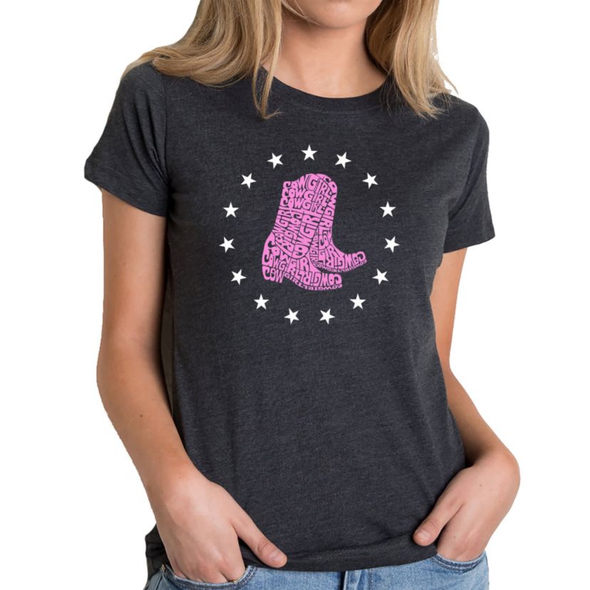Cowgirl Boots - Womens Premium Blend Word Art T-Shirt