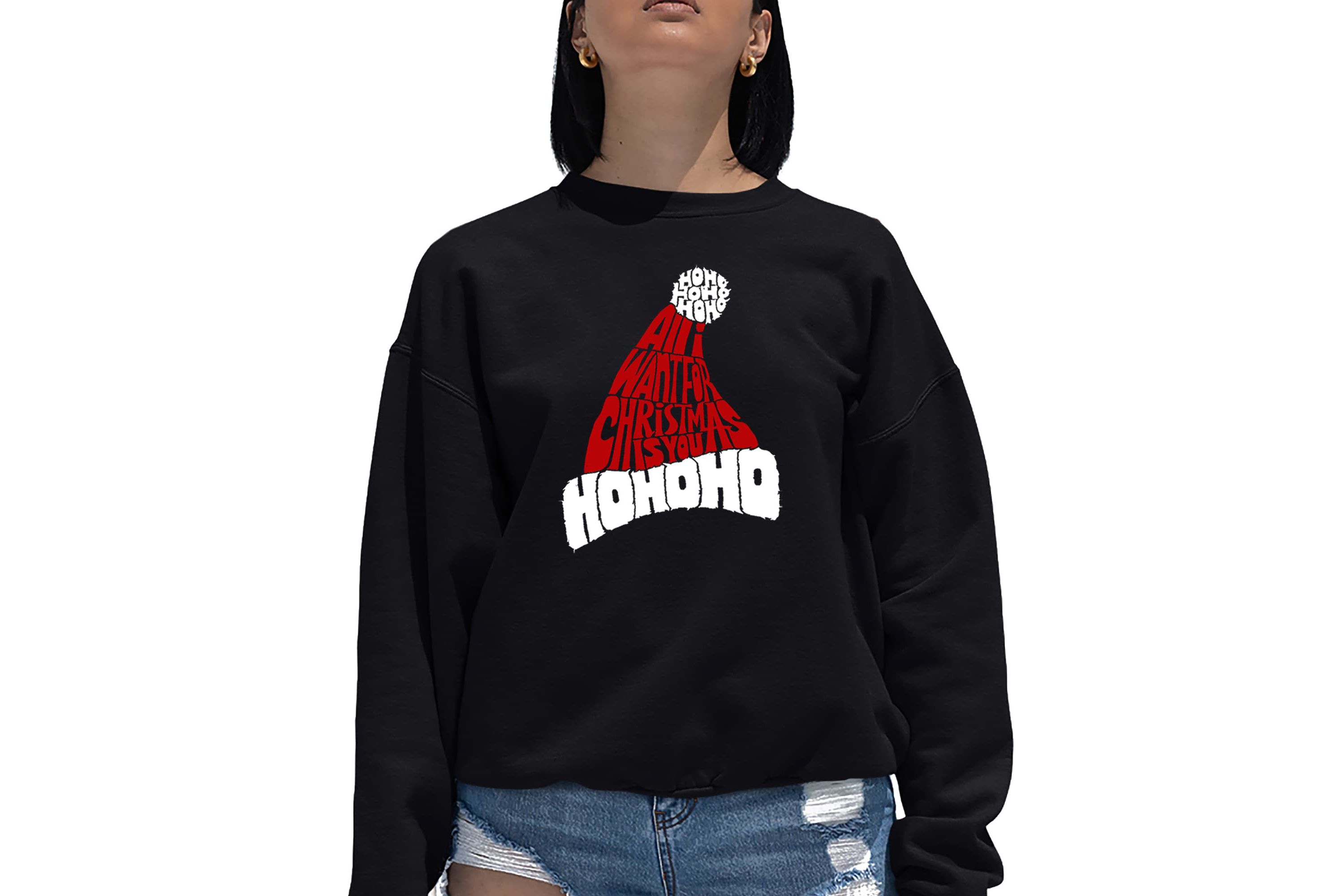 All I Want for Christmas is You - Womens Word Art Crewneck Sweatshirt