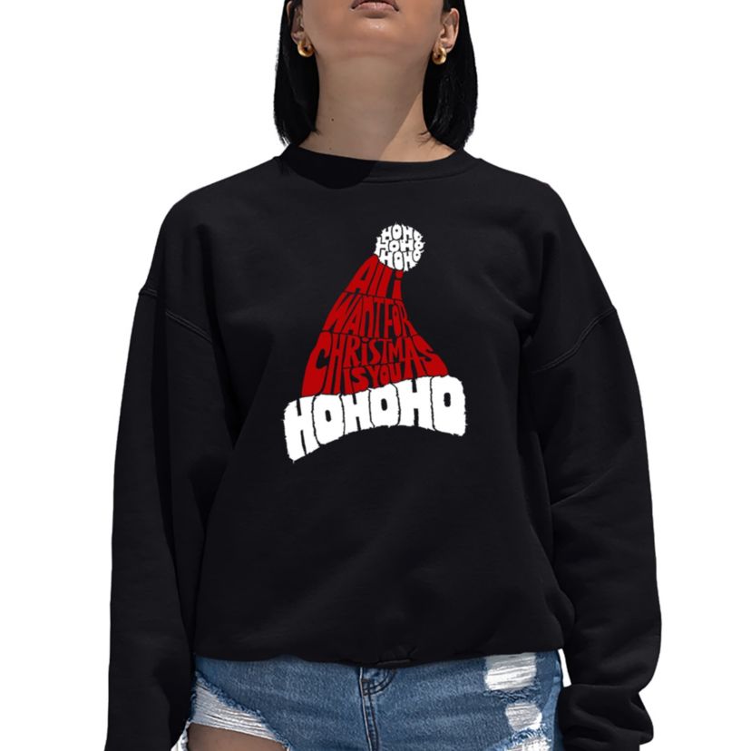 All I Want for Christmas is You - Womens Word Art Crewneck Sweatshirt