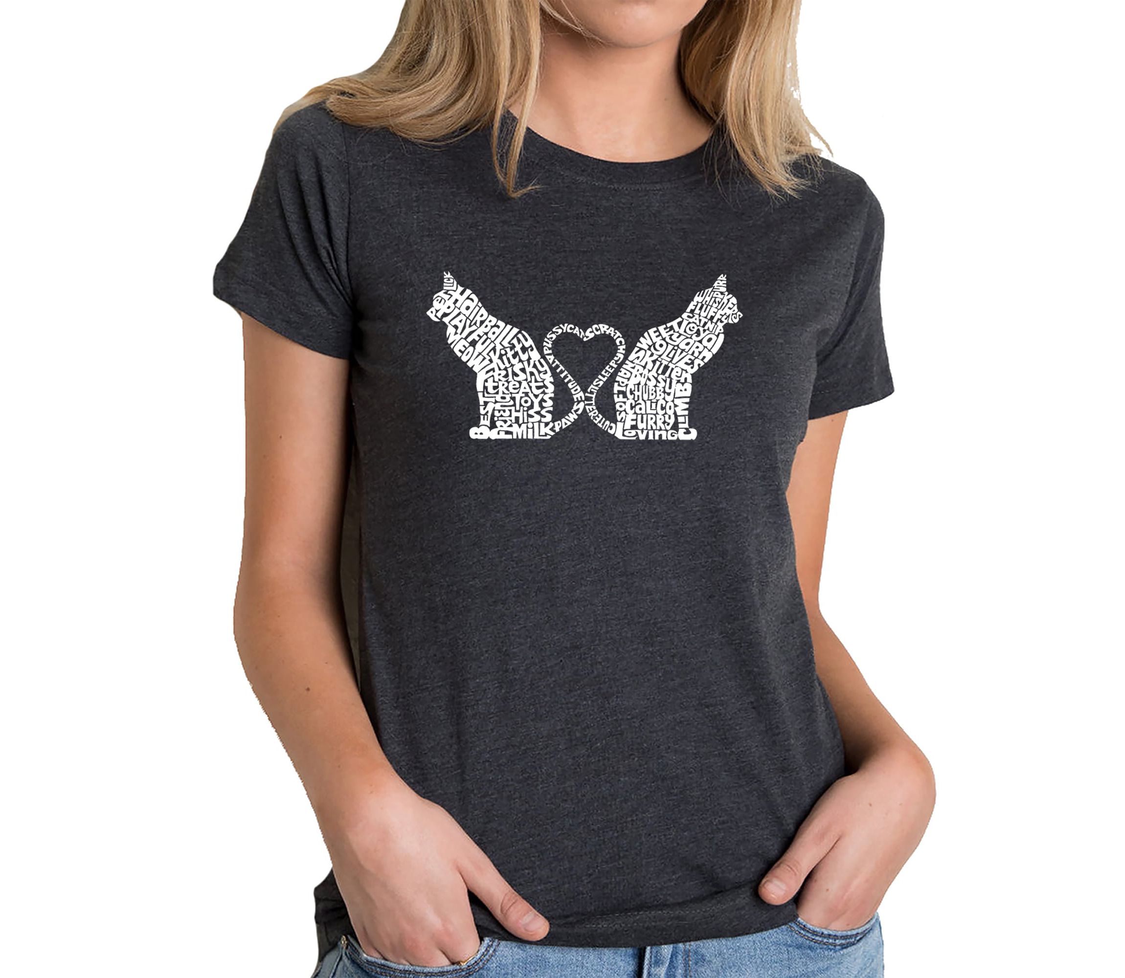 Cat Tail Hearts - Womens Premium Blend Word Art T-Shirt