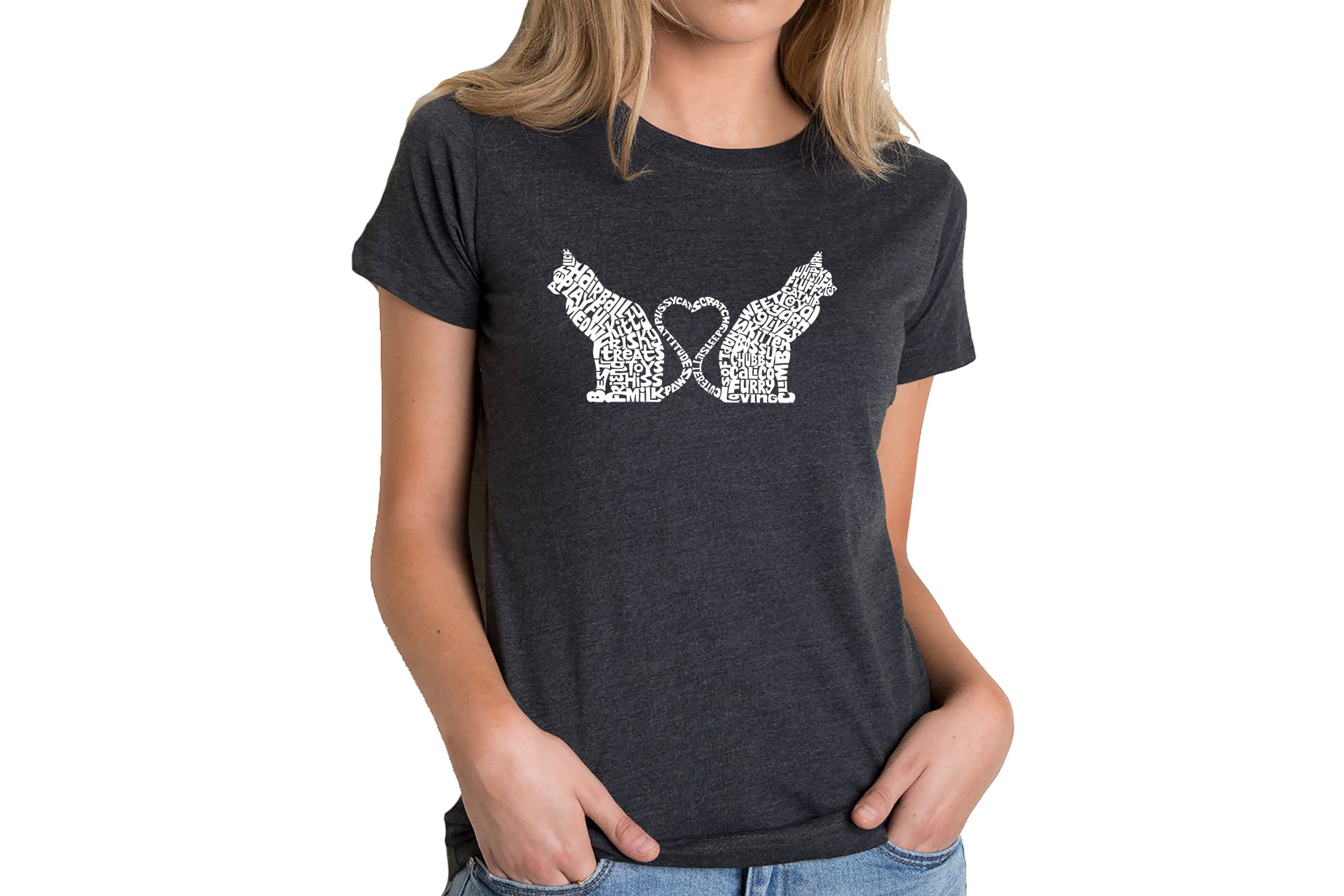 Cat Tail Hearts - Womens Premium Blend Word Art T-Shirt