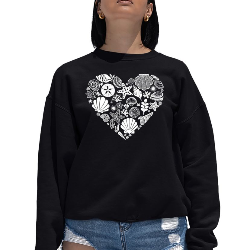 Sea Shells - Womens Word Art Crewneck Sweatshirt