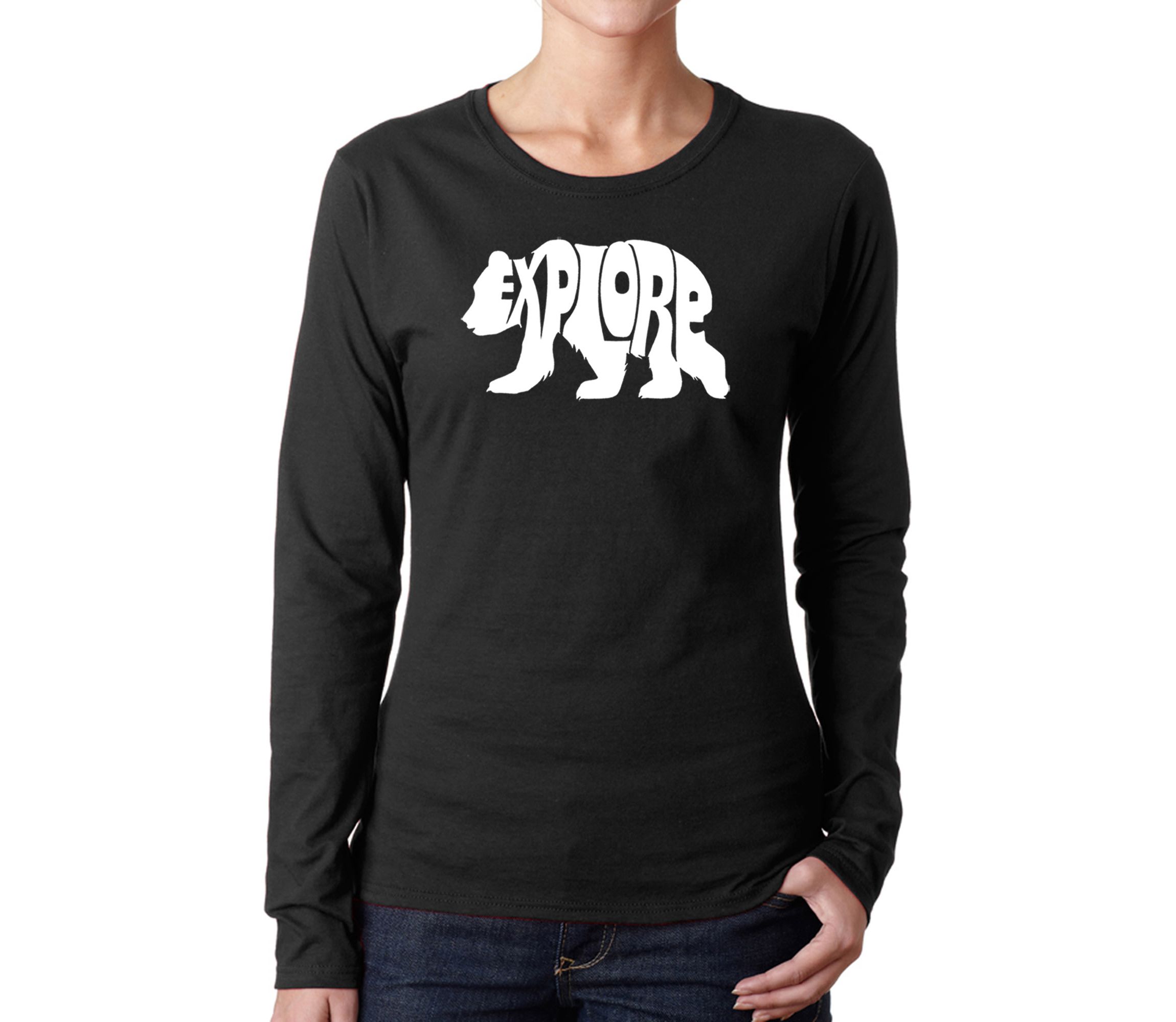 Explore - Womens Word Art Long Sleeve T-Shirt