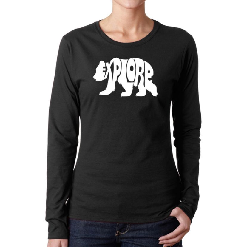 Explore - Womens Word Art Long Sleeve T-Shirt