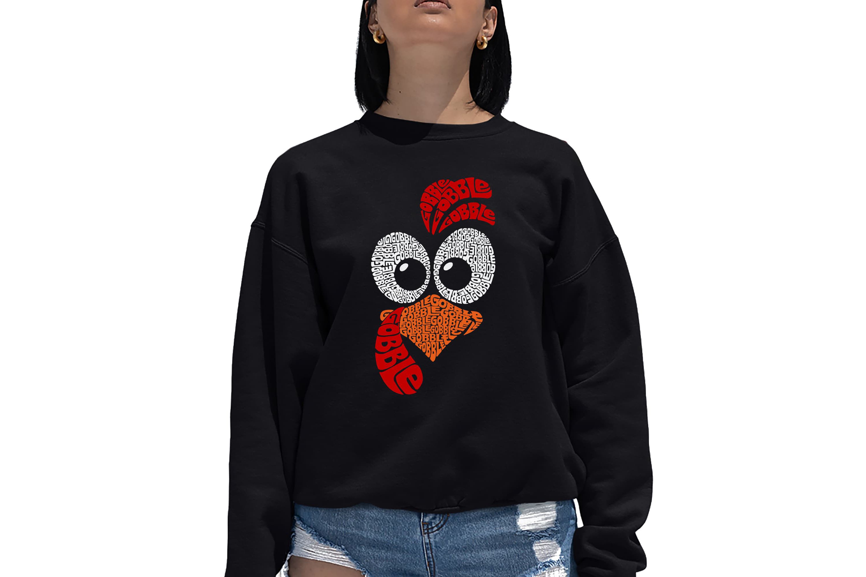 Turkey Face - Womens Word Art Crewneck Sweatshirt