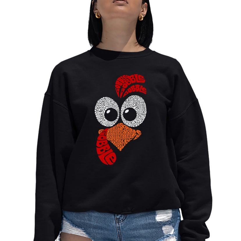 Turkey Face - Womens Word Art Crewneck Sweatshirt