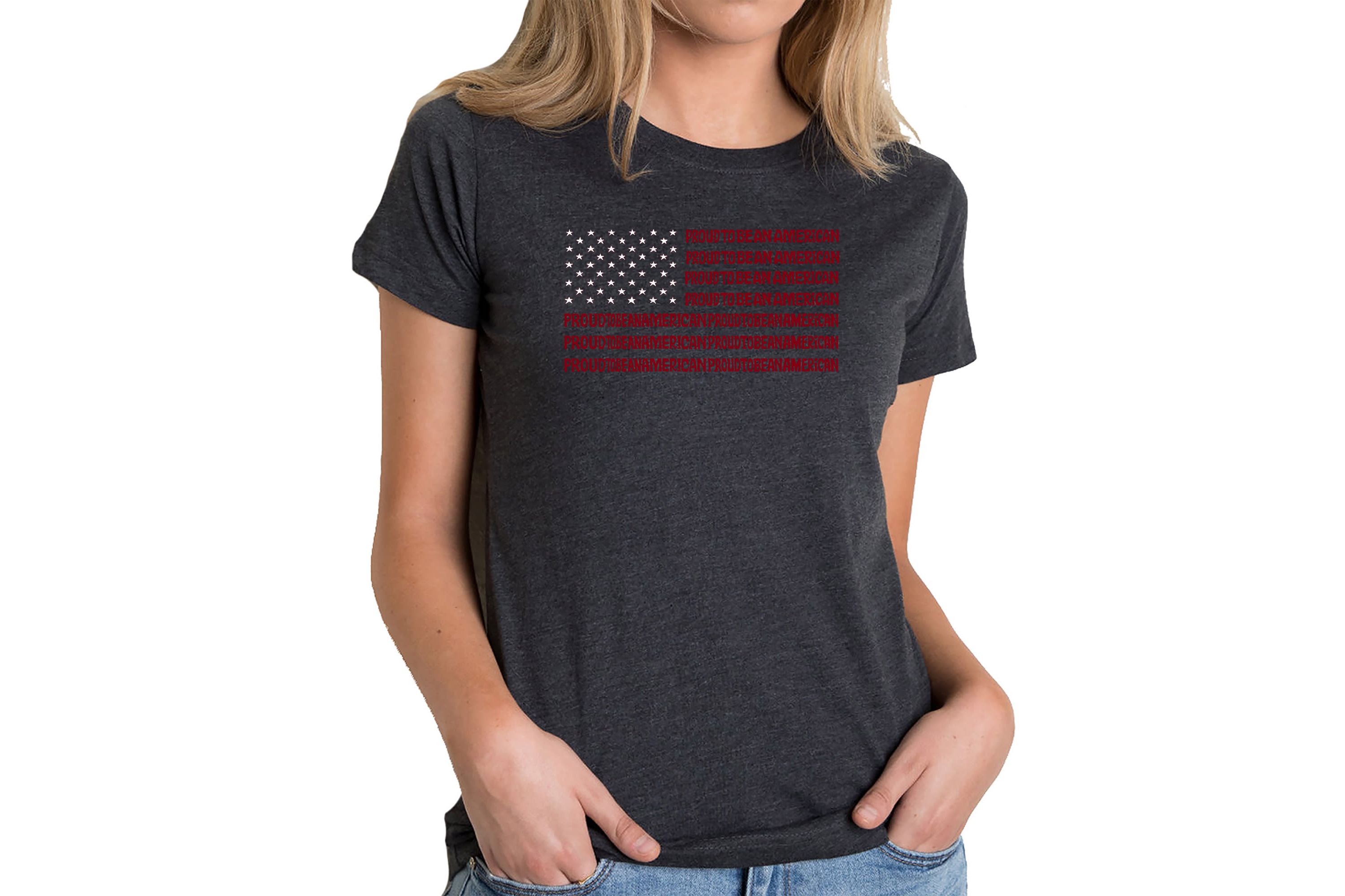 Proud To Be An American - Womens Premium Blend Word Art T-Shirt