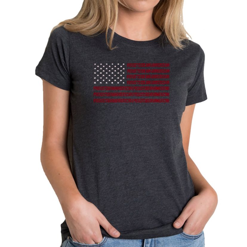 Proud To Be An American - Womens Premium Blend Word Art T-Shirt