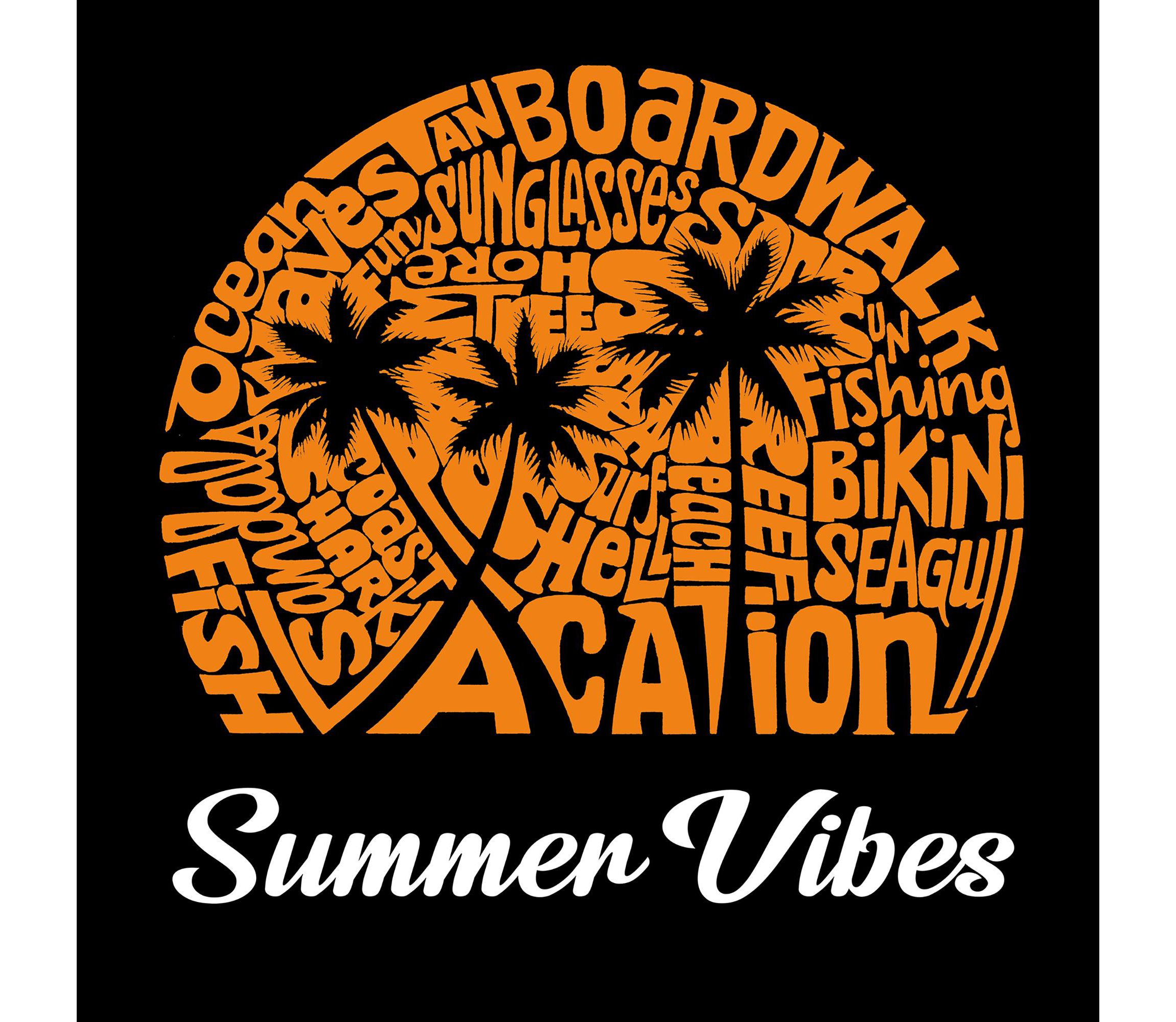 Summer Vibes - Womens Word Art T-Shirt