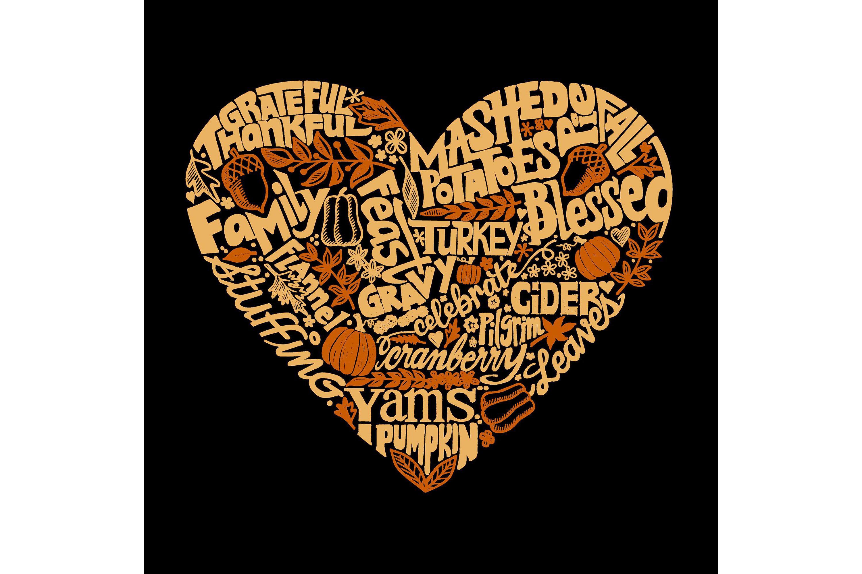 Thanksgiving Heart - Womens Premium Blend Word Art T-Shirt