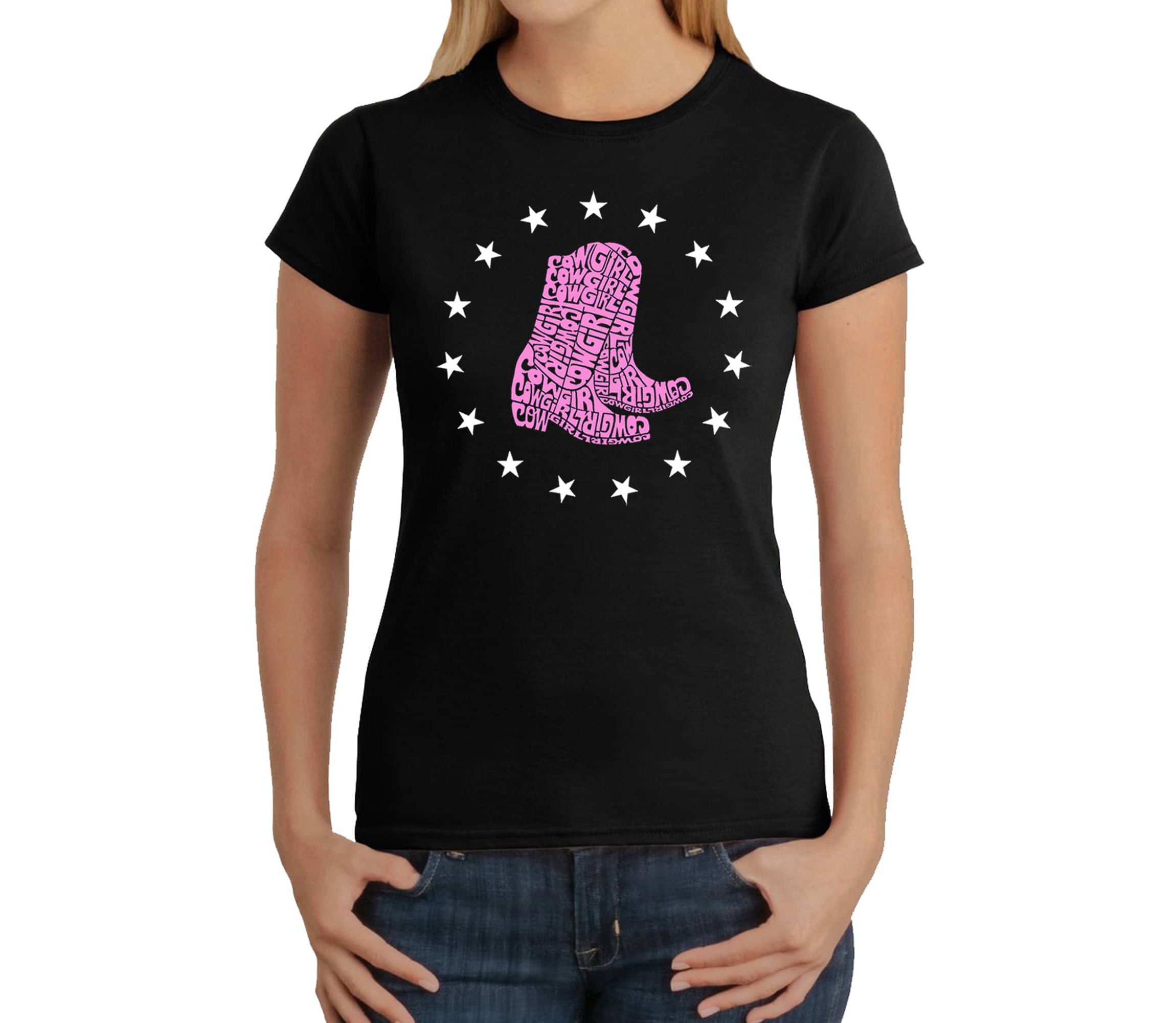 Cowgirl Boots - Womens Word Art T-Shirt