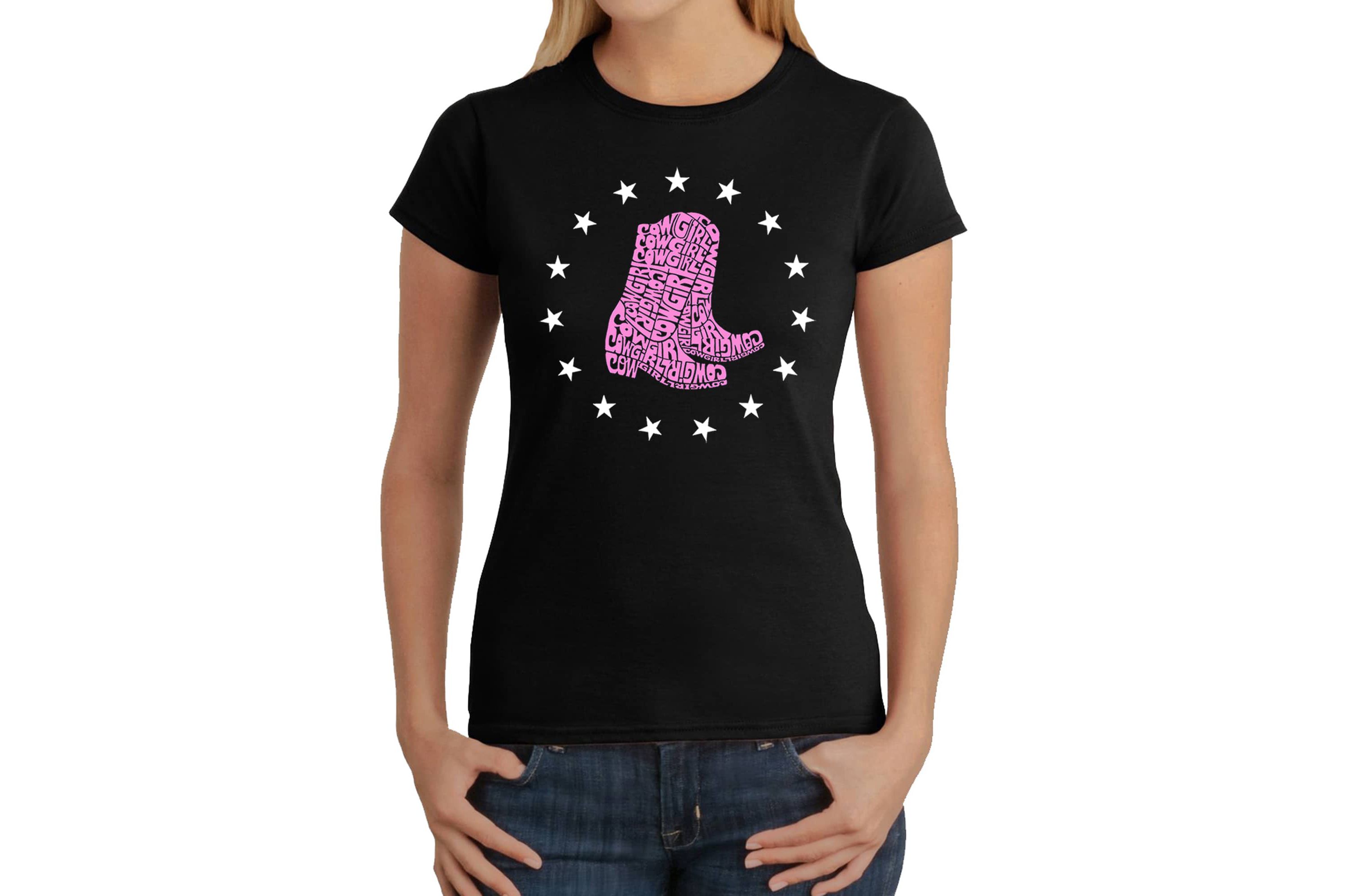 Cowgirl Boots - Womens Word Art T-Shirt