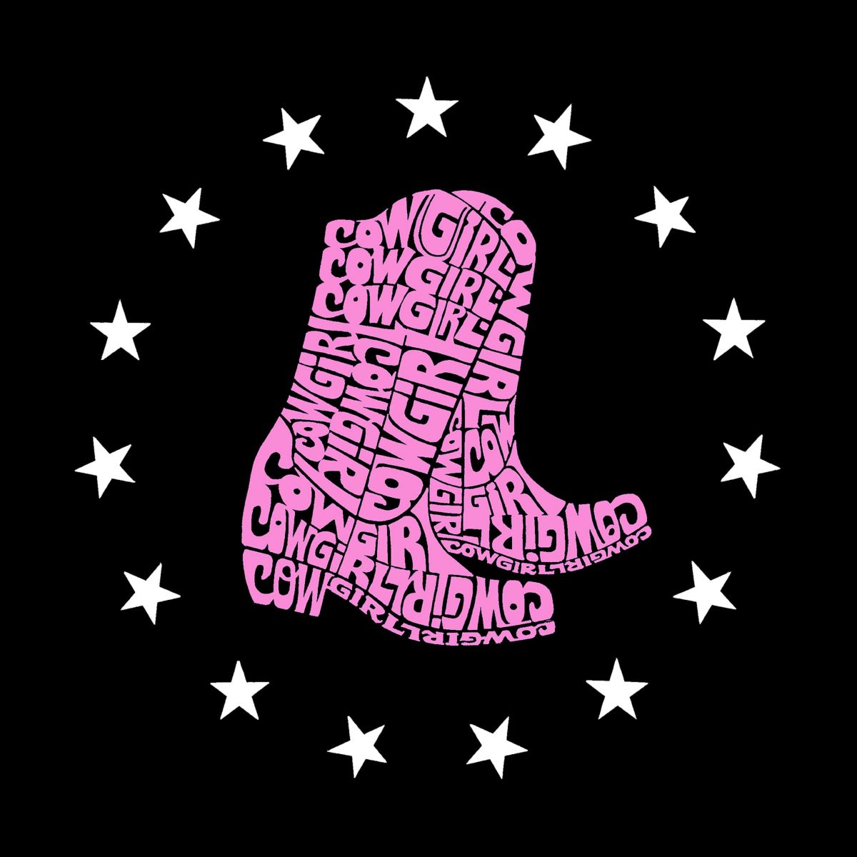 Cowgirl Boots - Womens Word Art T-Shirt