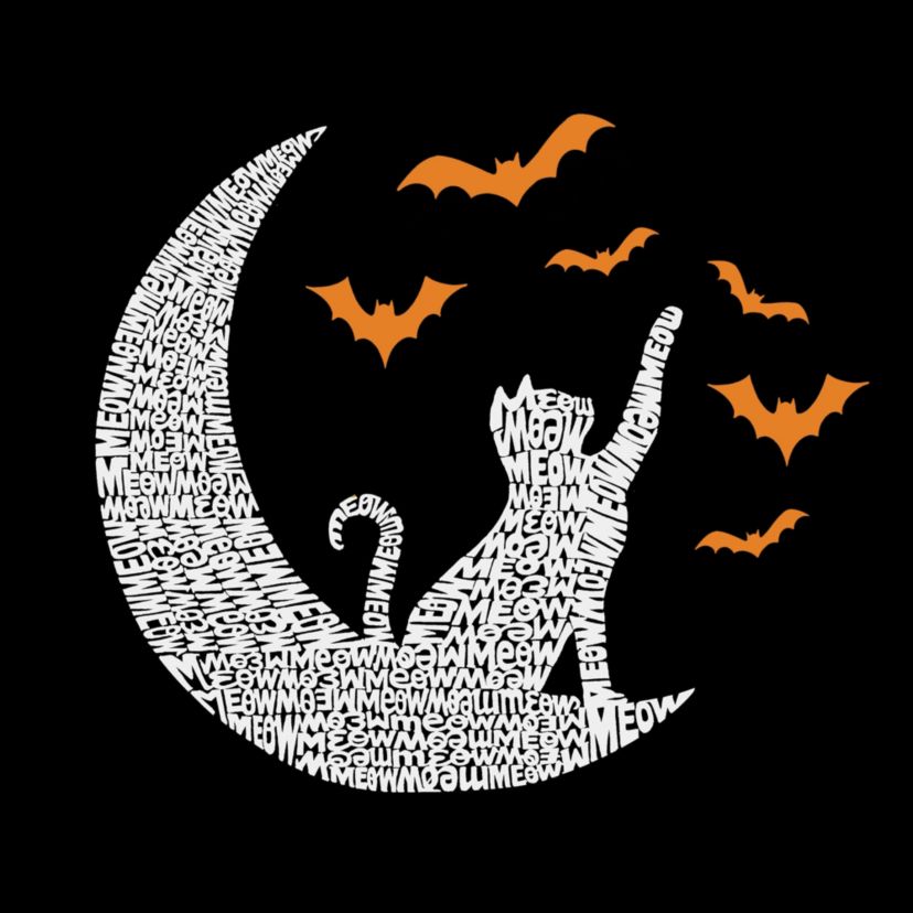 Lunar Bats - Womens Word Art T-Shirt