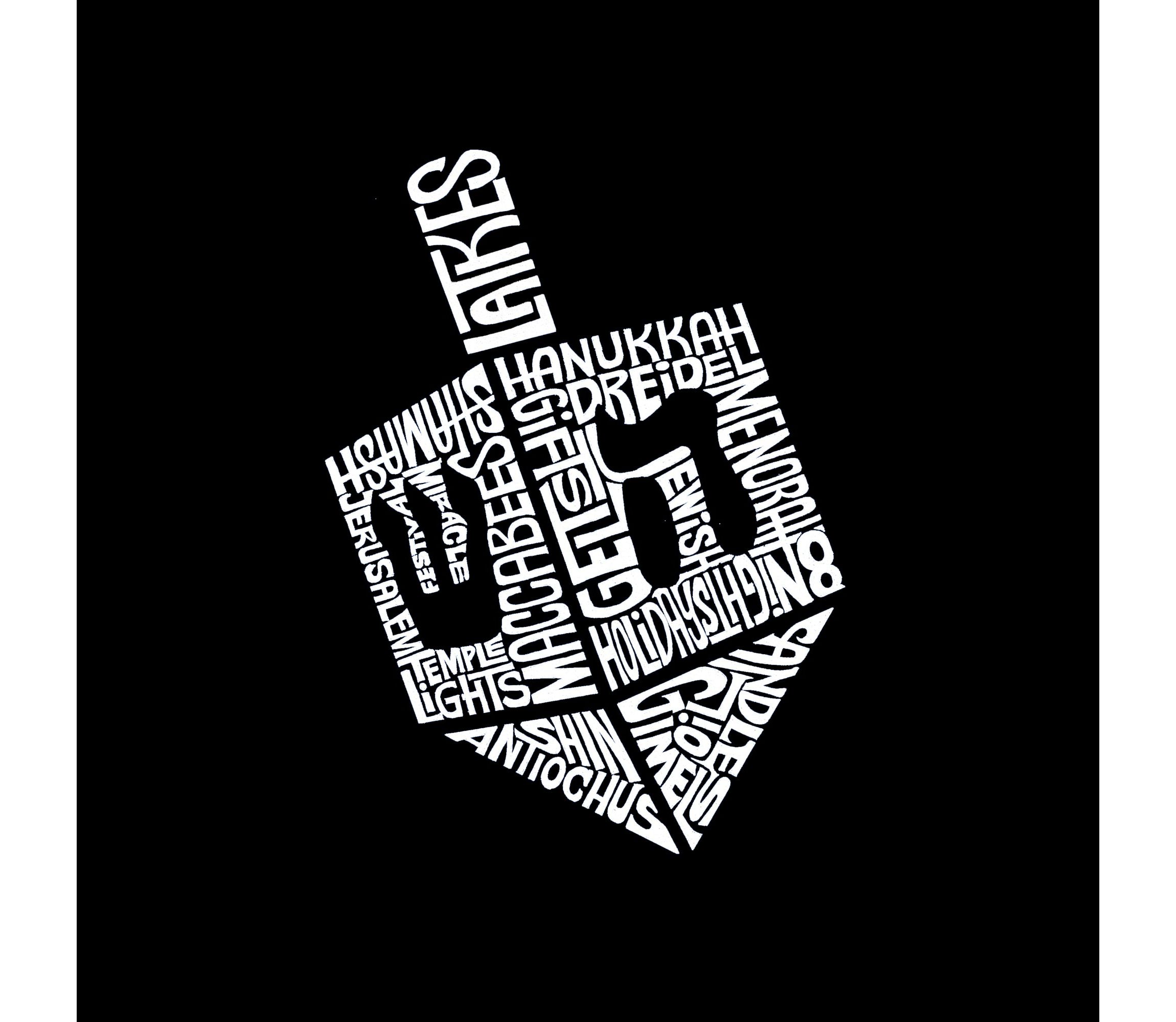 Hanukkah Dreidel - Womens Word Art Crewneck Sweatshirt