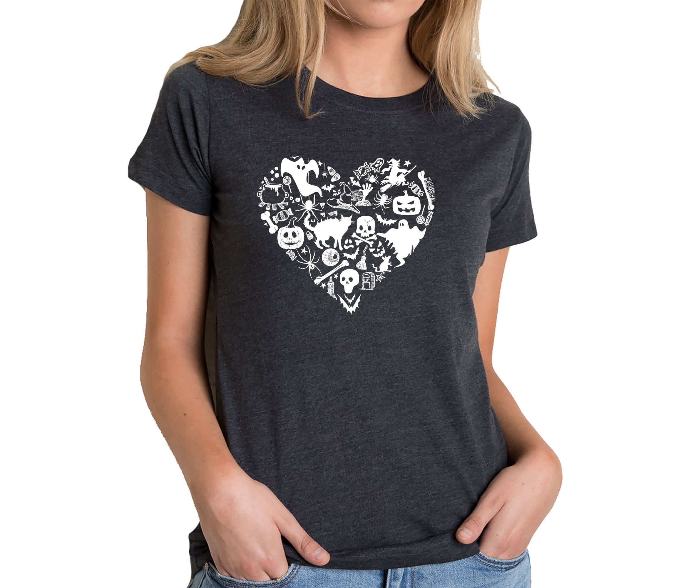 Halloween Heart - Womens Premium Blend Word Art T-Shirt