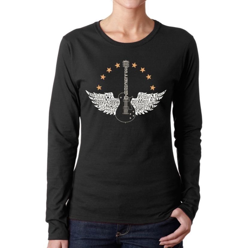 Country Female Singers - Womens Word Art Long Sleeve T-Shirt