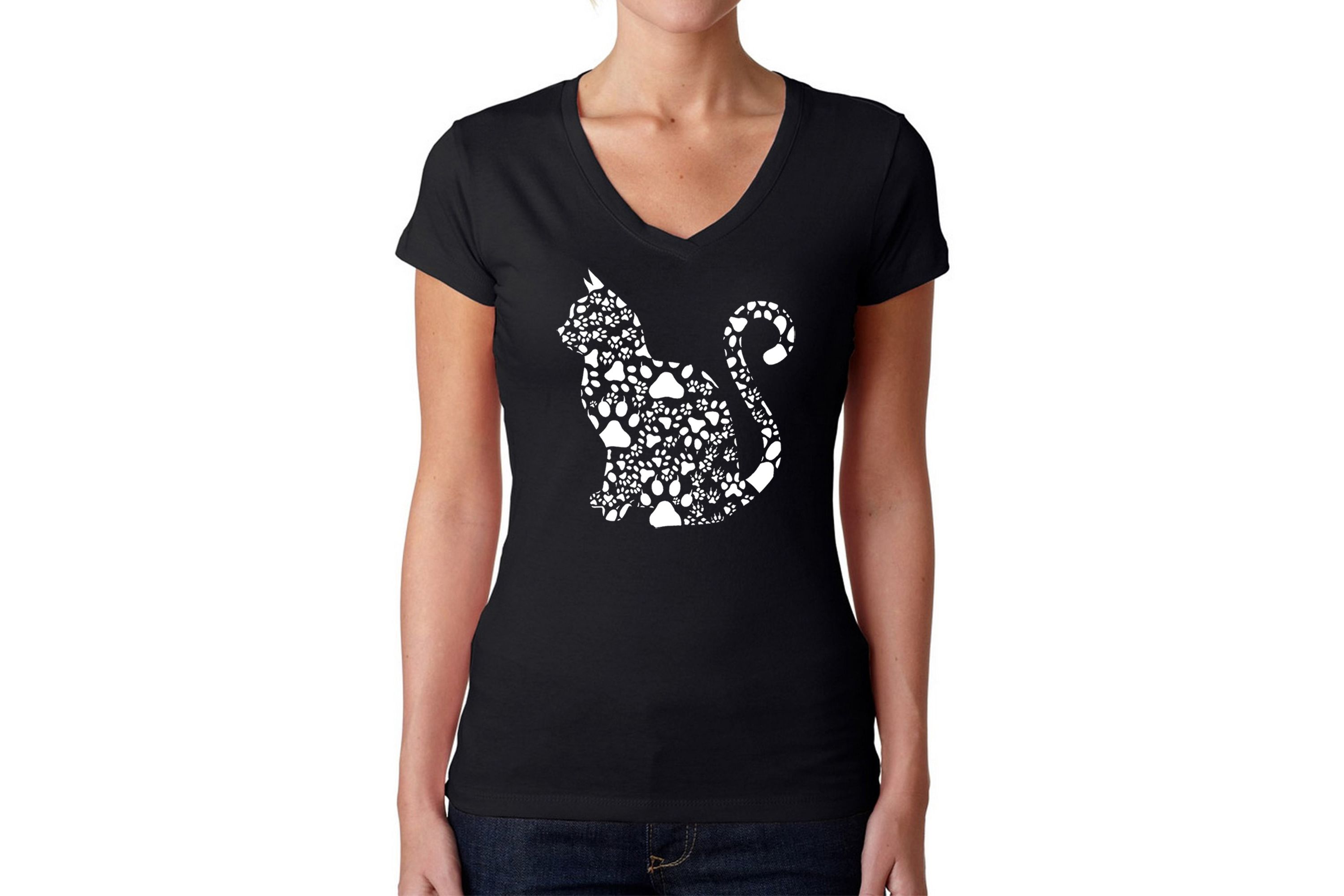 Cat Claws - Womens Word Art V-Neck T-Shirt