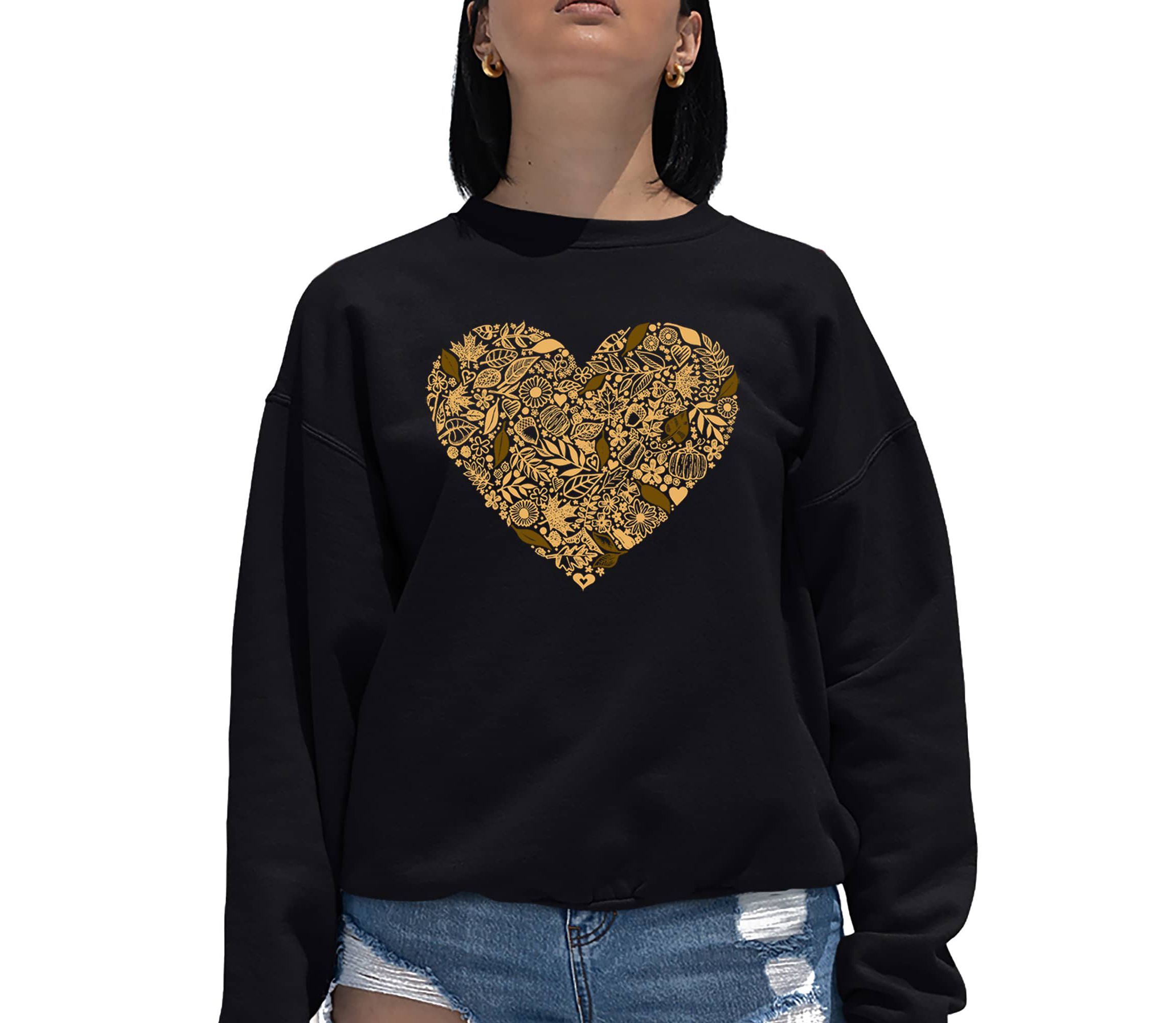 Fall Vibes  - Womens Word Art Crewneck Sweatshirt