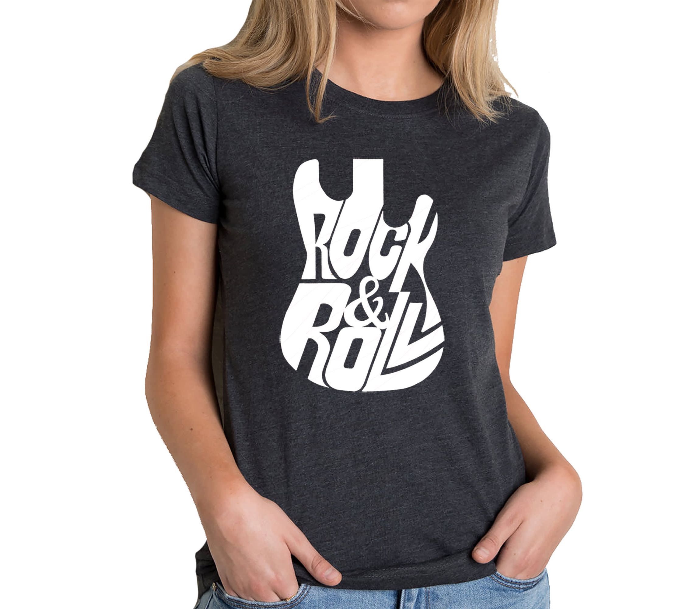 Rock And Roll Guitar - Womens Premium Blend Word Art T-Shirt