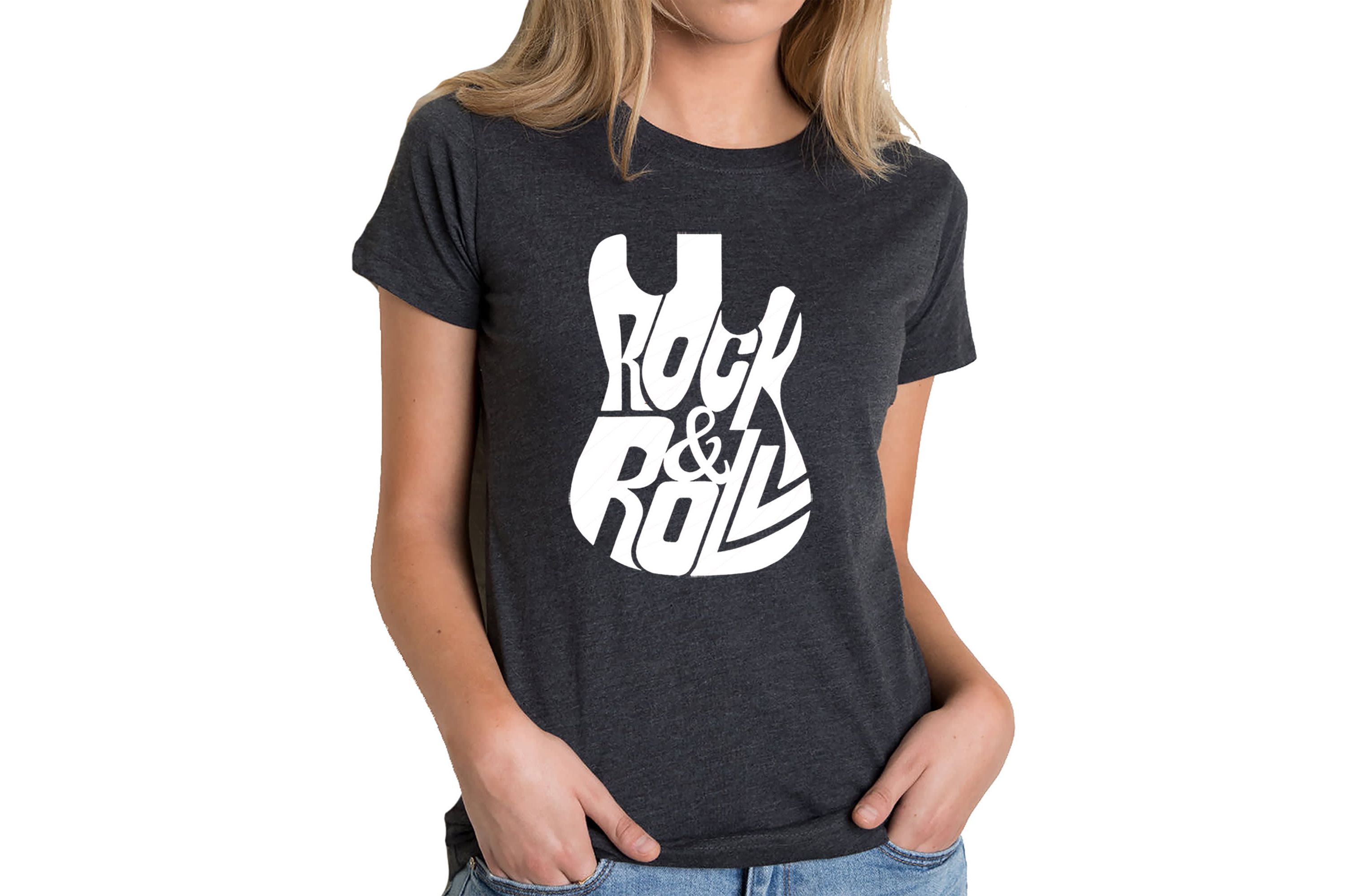 Rock And Roll Guitar - Womens Premium Blend Word Art T-Shirt