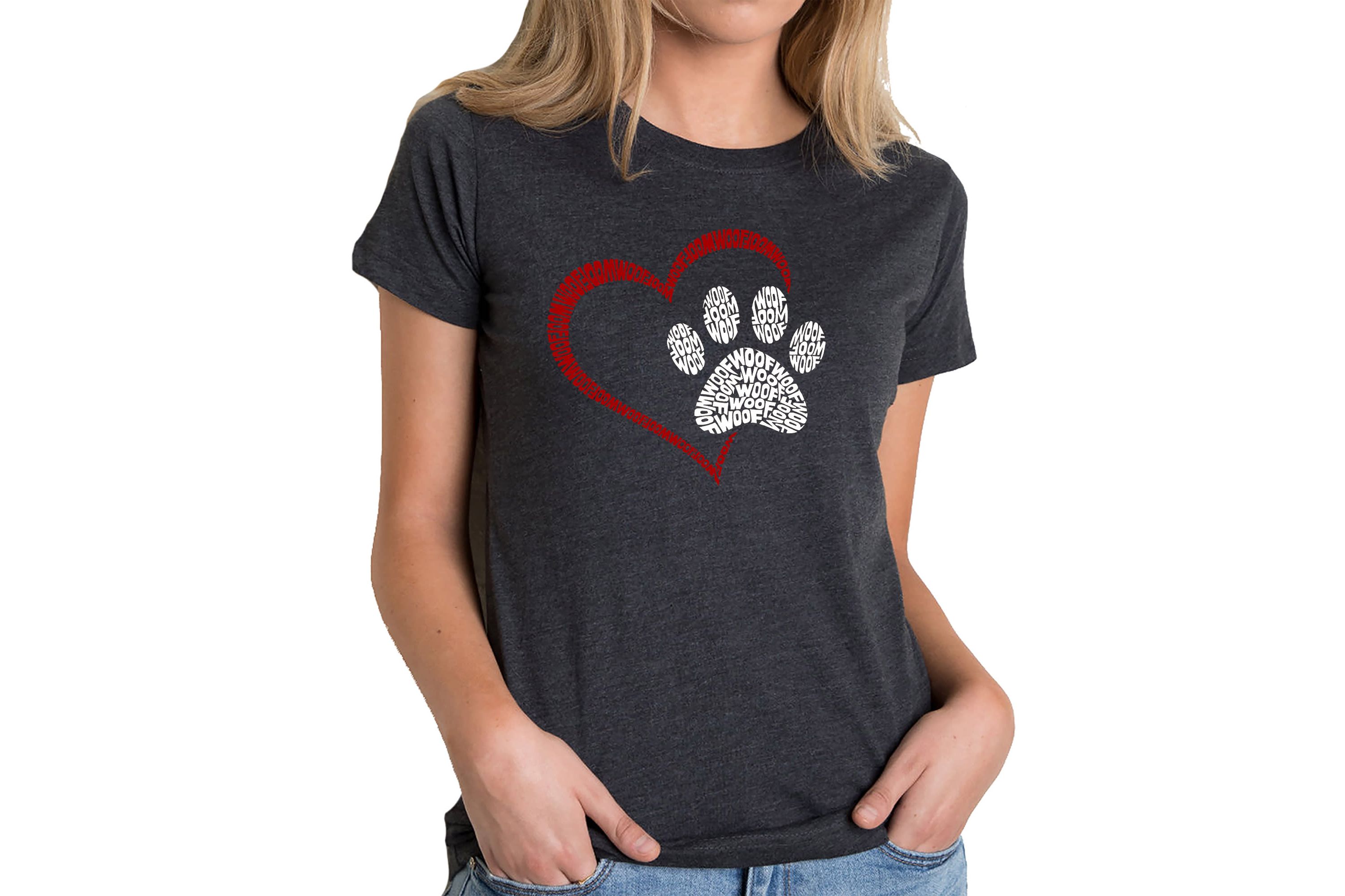 Paw Heart - Womens Premium Blend Word Art T-Shirt