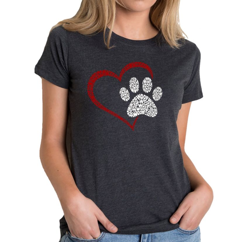 Paw Heart - Womens Premium Blend Word Art T-Shirt