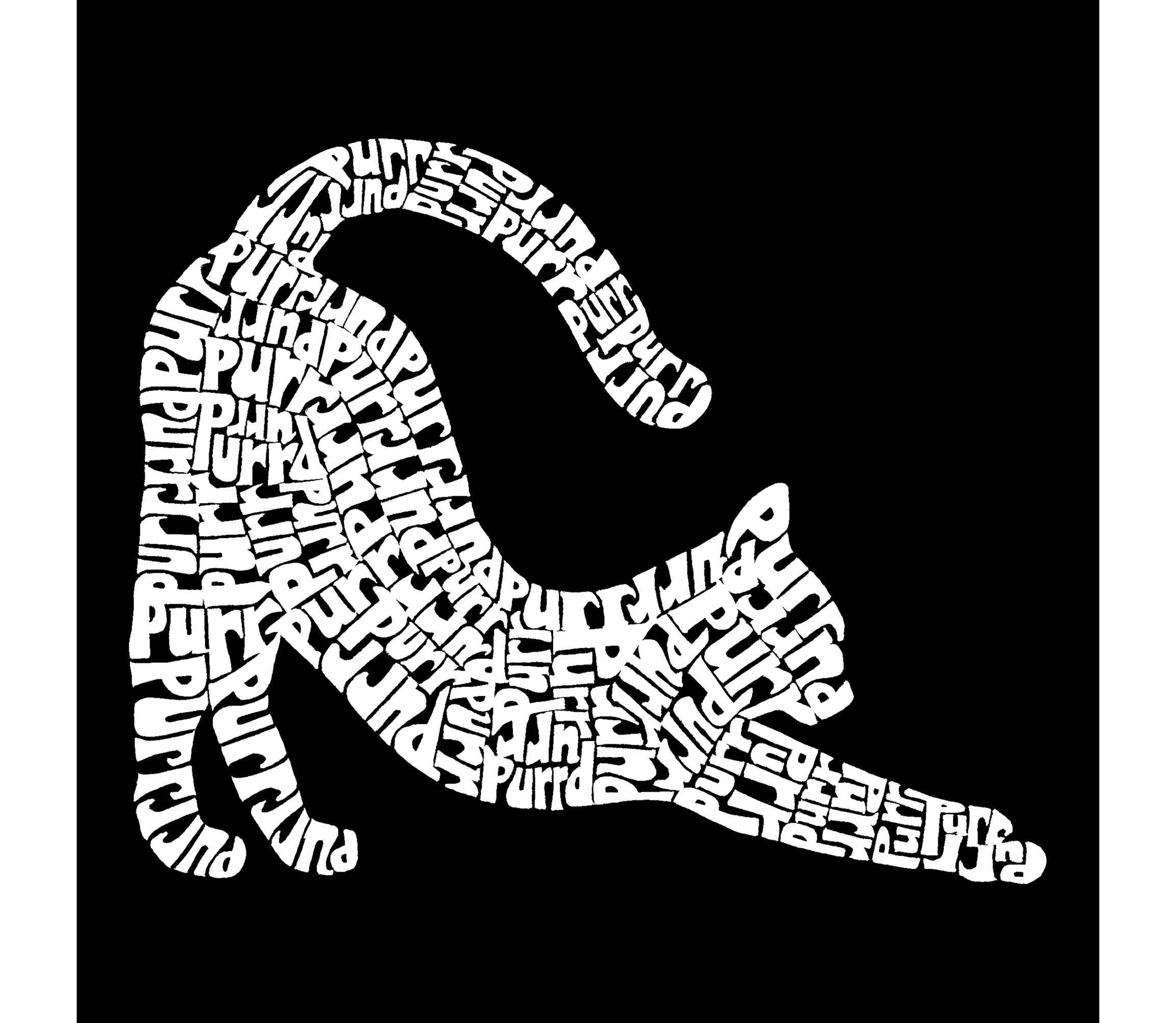Stretching Cat - Womens Word Art T-Shirt