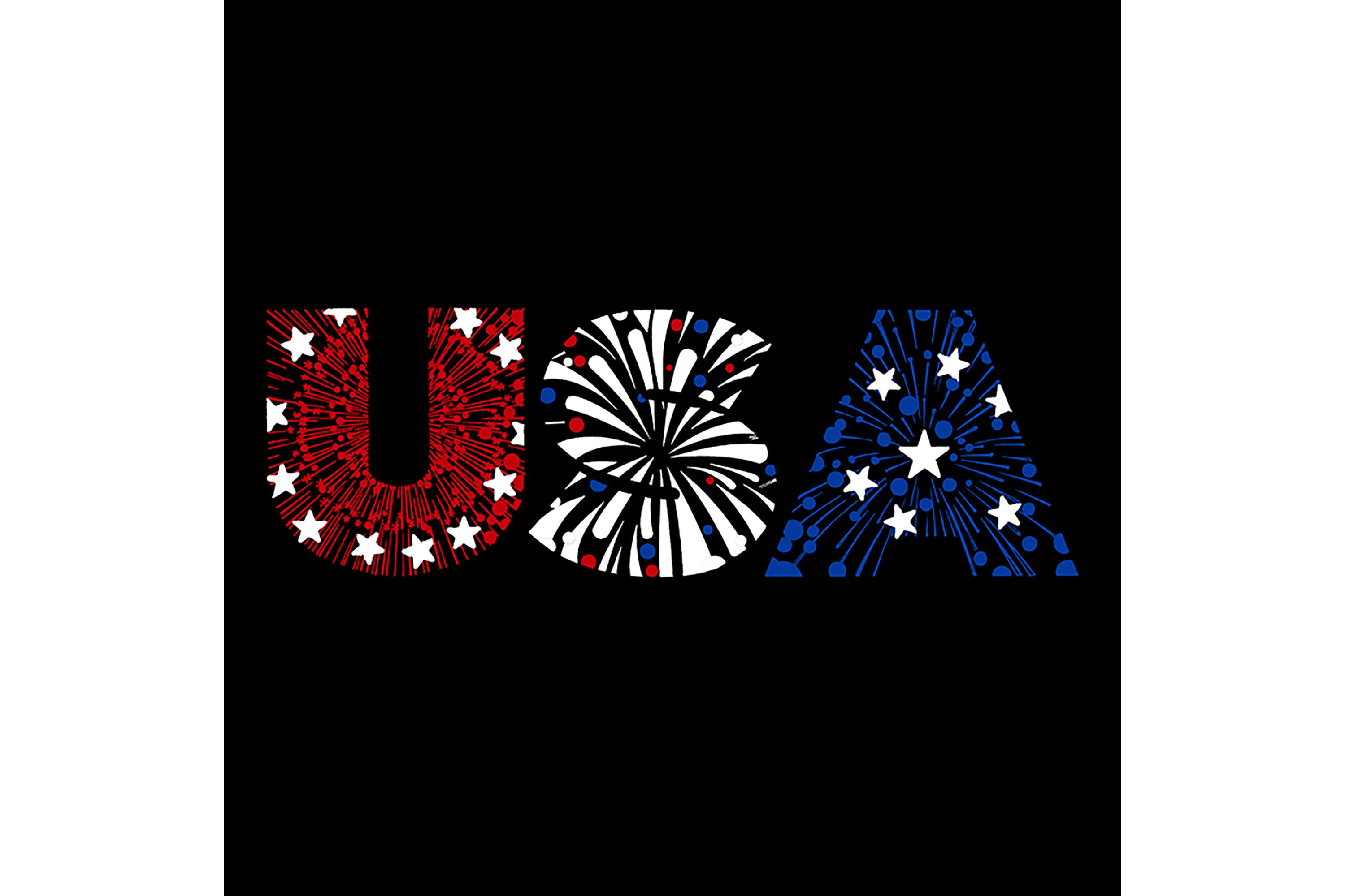 USA Fireworks - Womens Word Art Long Sleeve T-Shirt