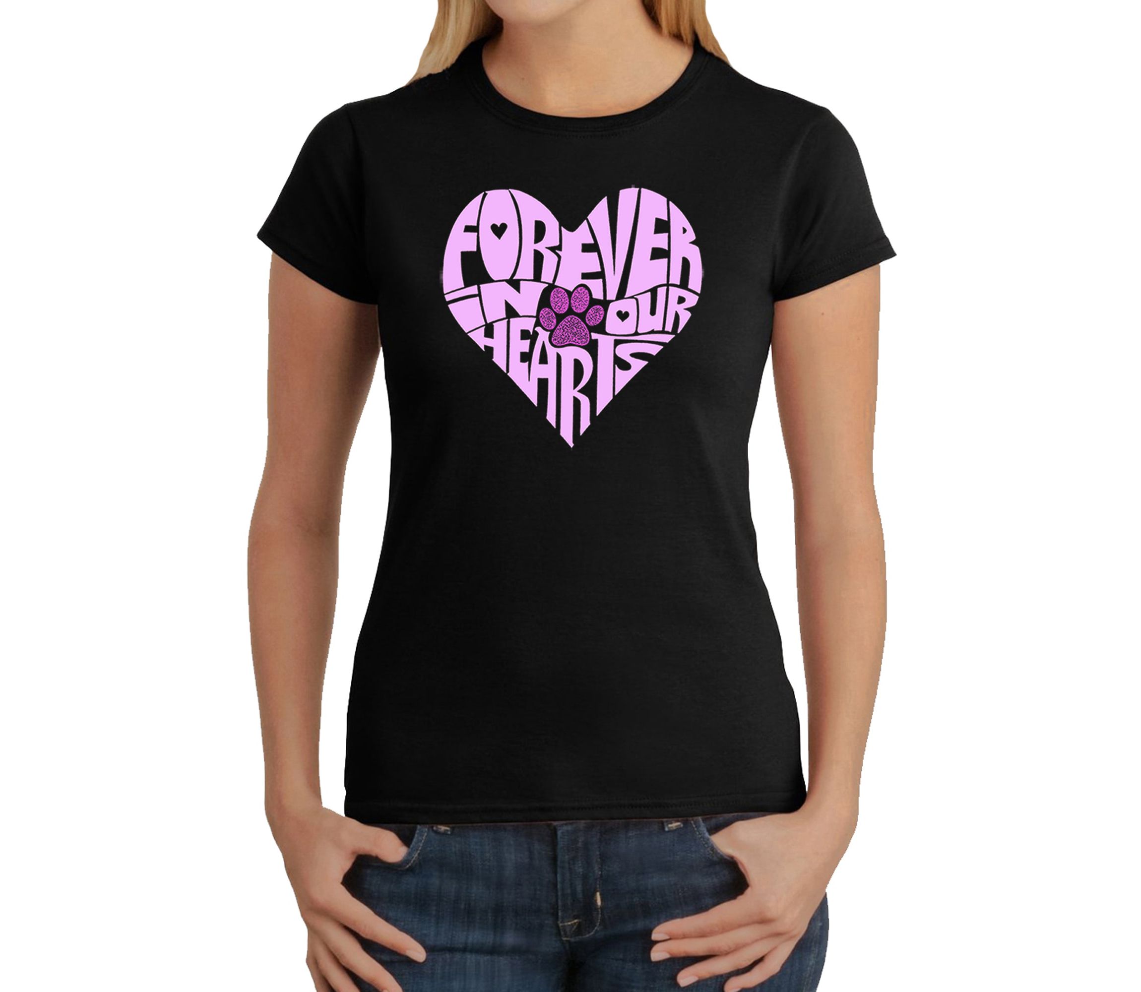Forever In Our Hearts - Womens Word Art T-Shirt