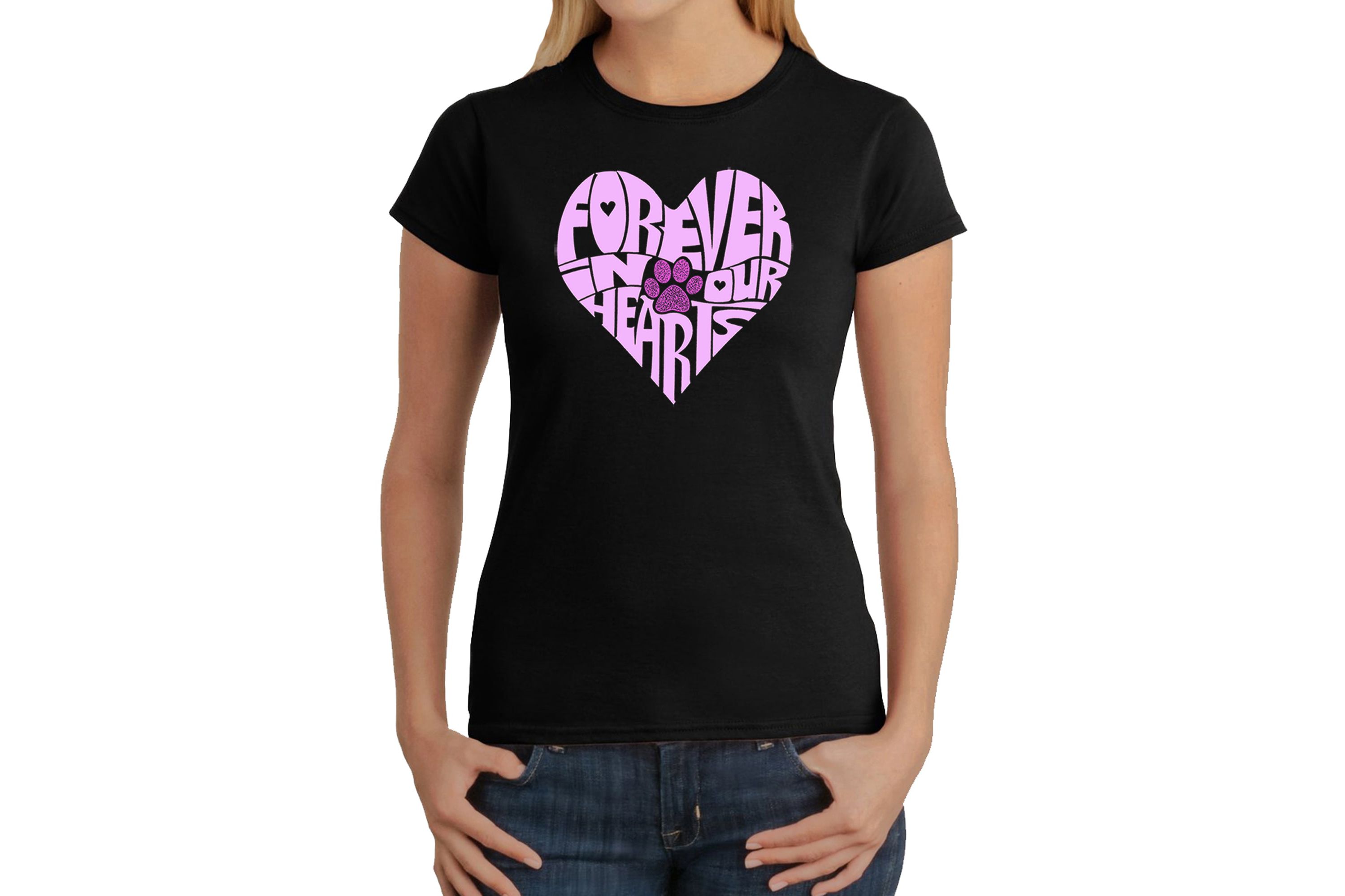 Forever In Our Hearts - Womens Word Art T-Shirt
