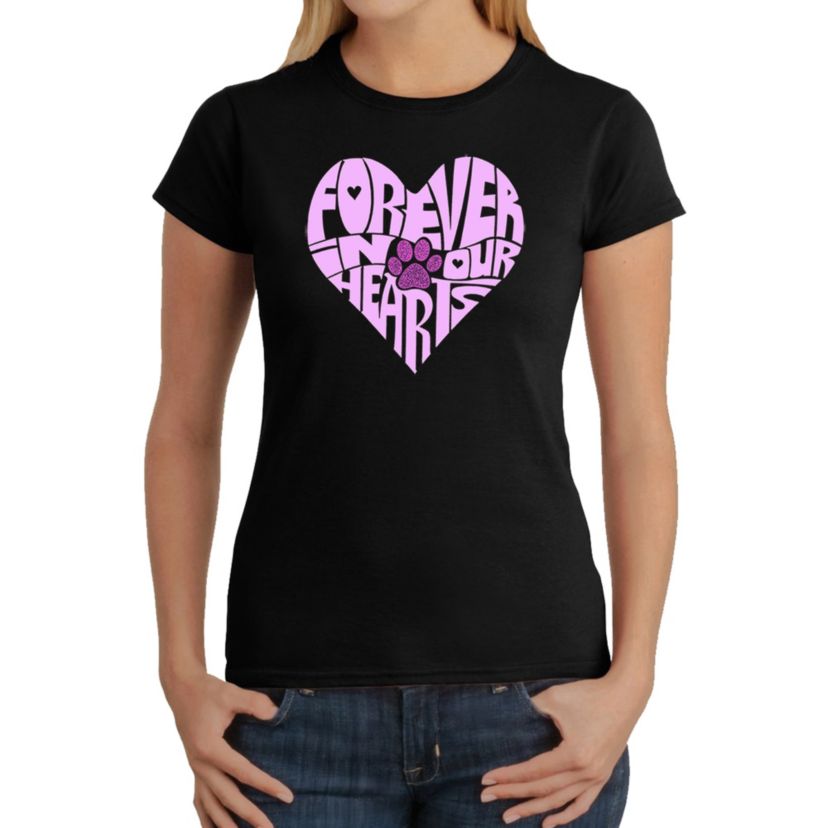 Forever In Our Hearts - Womens Word Art T-Shirt