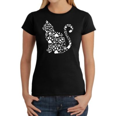 LA Pop Art Cat Claws - Women's Word Art T-Shirt, Black, 3XL