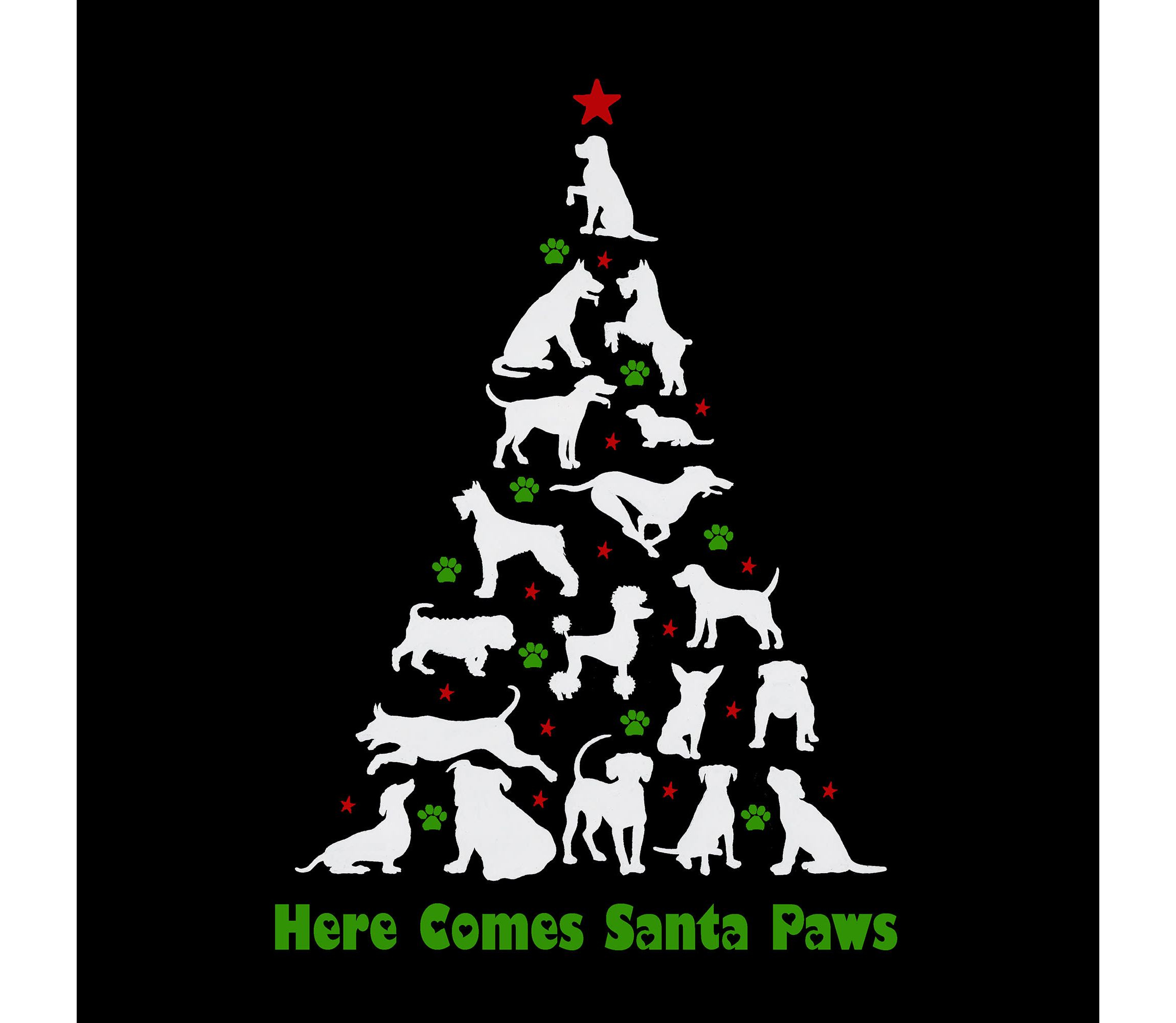 Here Comes Santa Paws - Womens Premium Blend Word Art T-Shirt