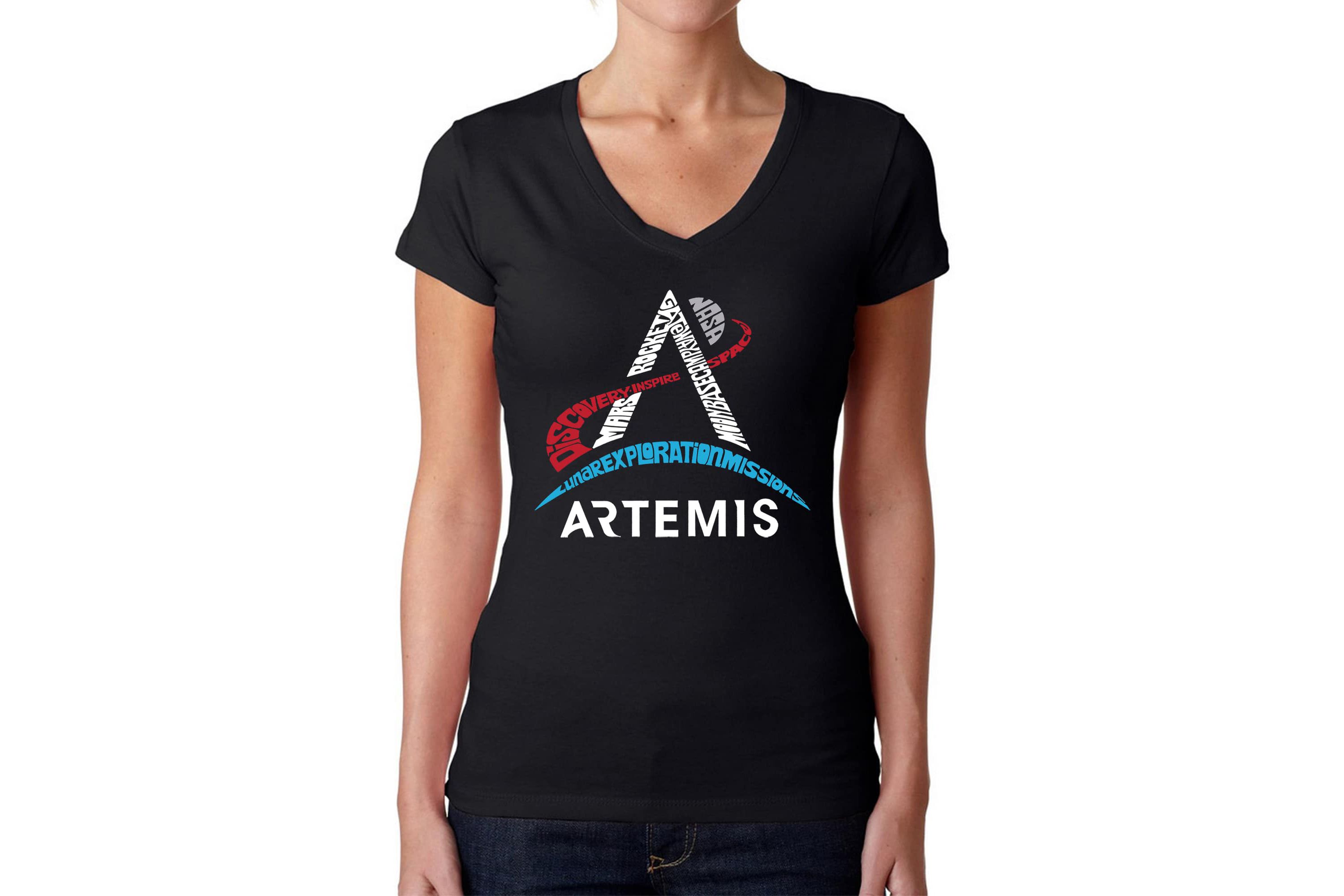 NASA Artemis Logo - Womens Word Art V-Neck T-Shirt