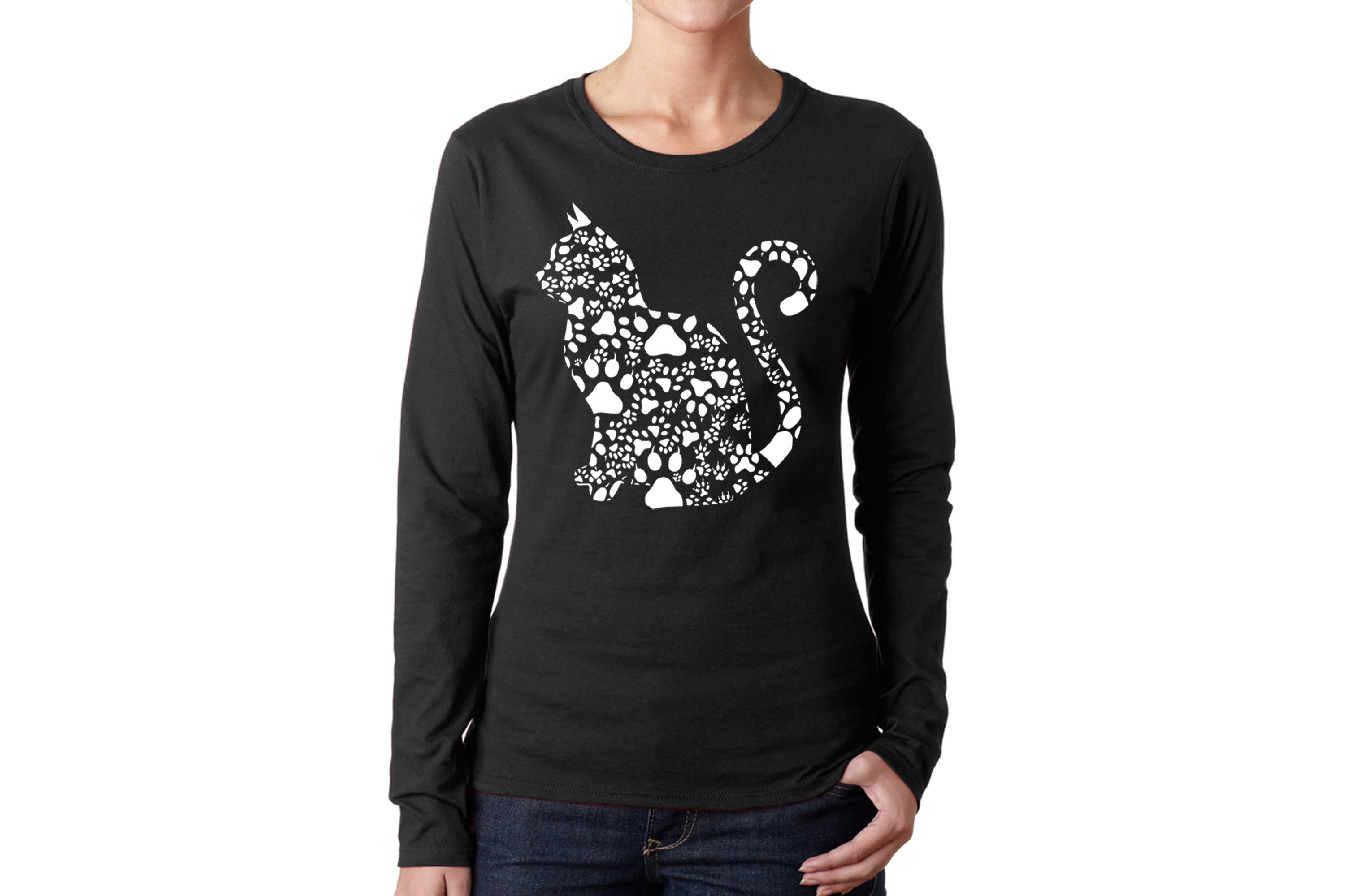 Cat Claws - Womens Word Art Long Sleeve T-Shirt