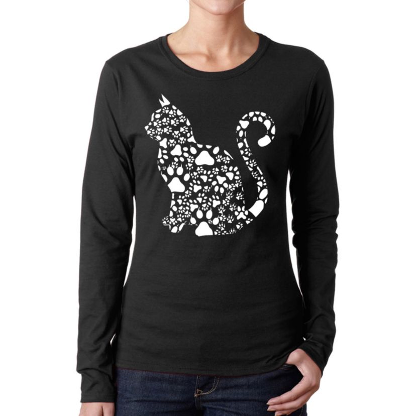 Cat Claws - Womens Word Art Long Sleeve T-Shirt