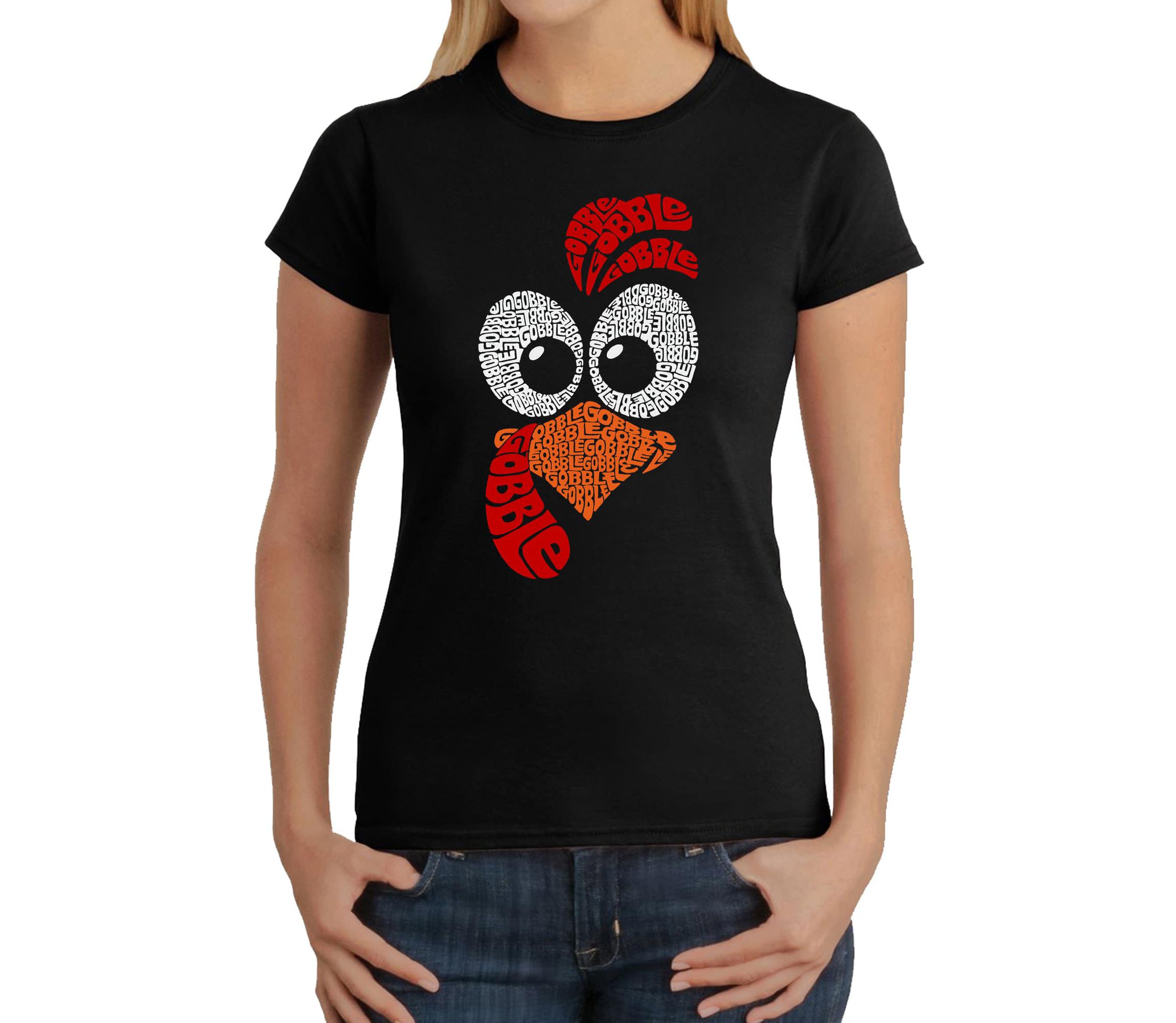 Turkey Face - Womens Word Art T-Shirt