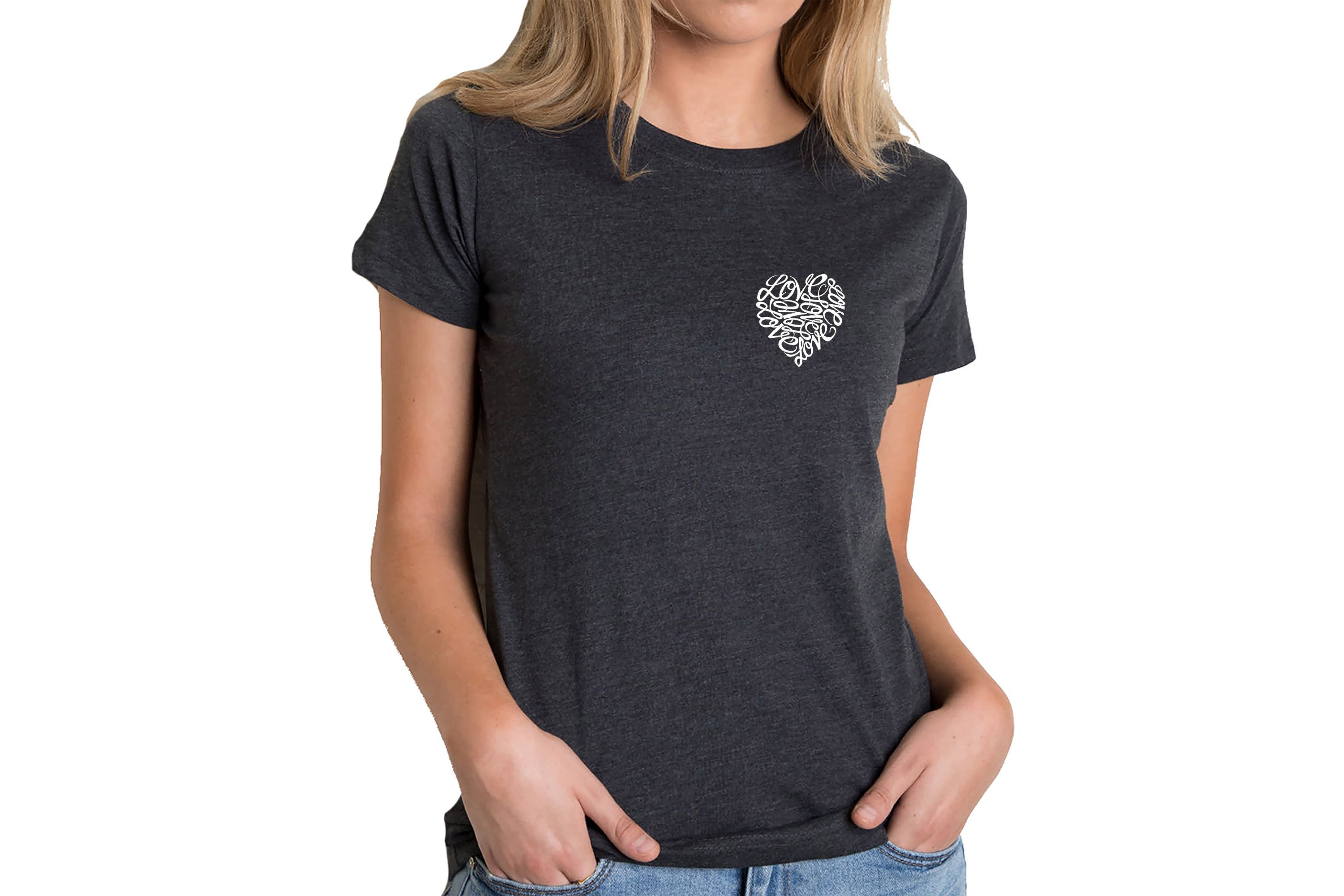 Cursive Heart - Womens Premium Blend Word Art T-Shirt