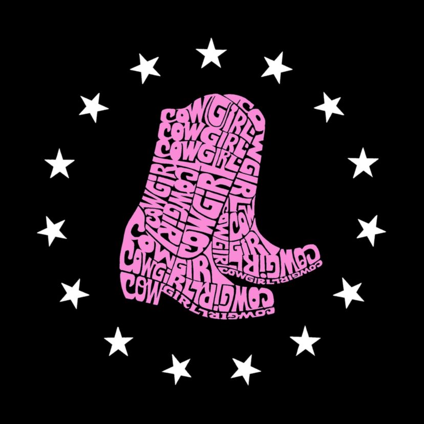 Cowgirl Boots - Womens Word Art V-Neck T-Shirt