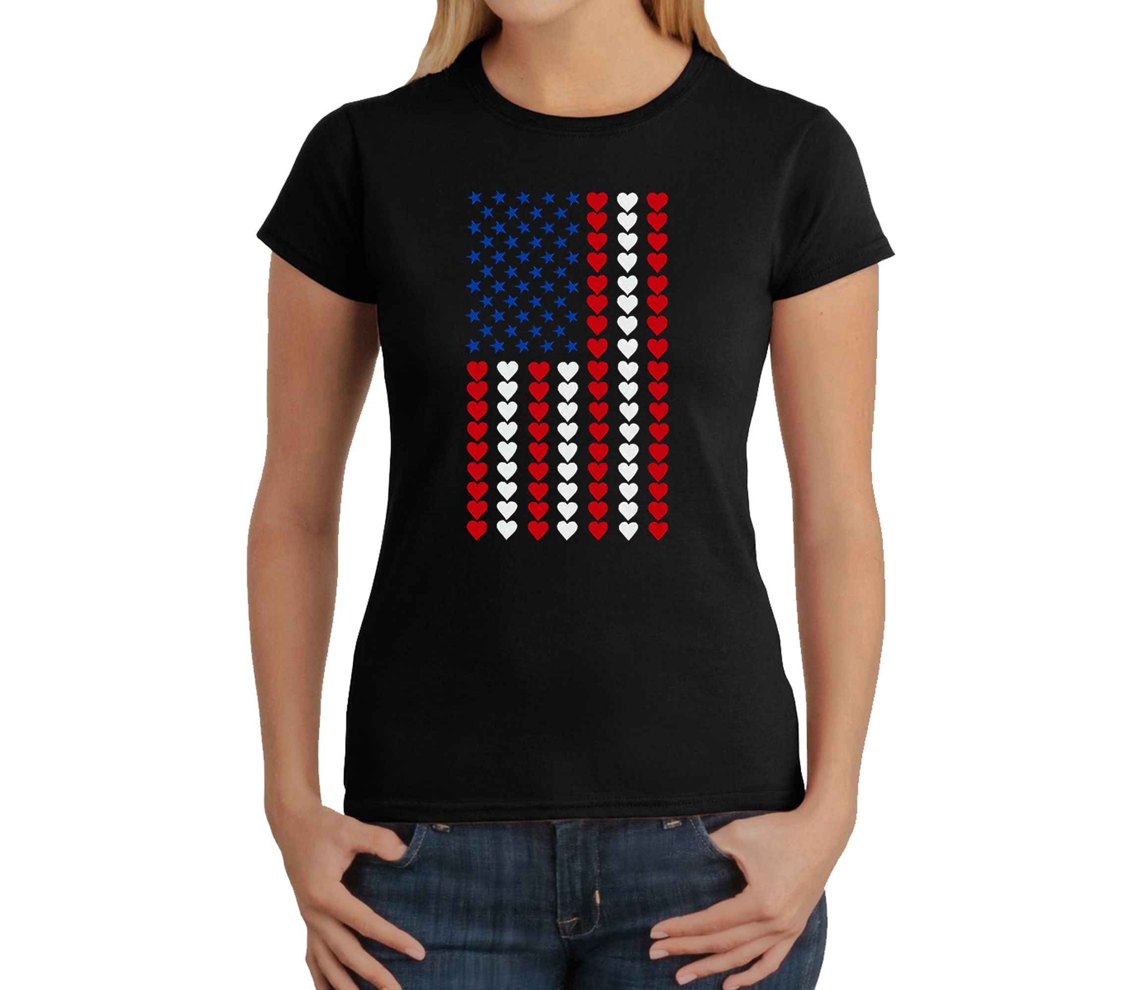 Heart Flag - Womens Word Art T-Shirt