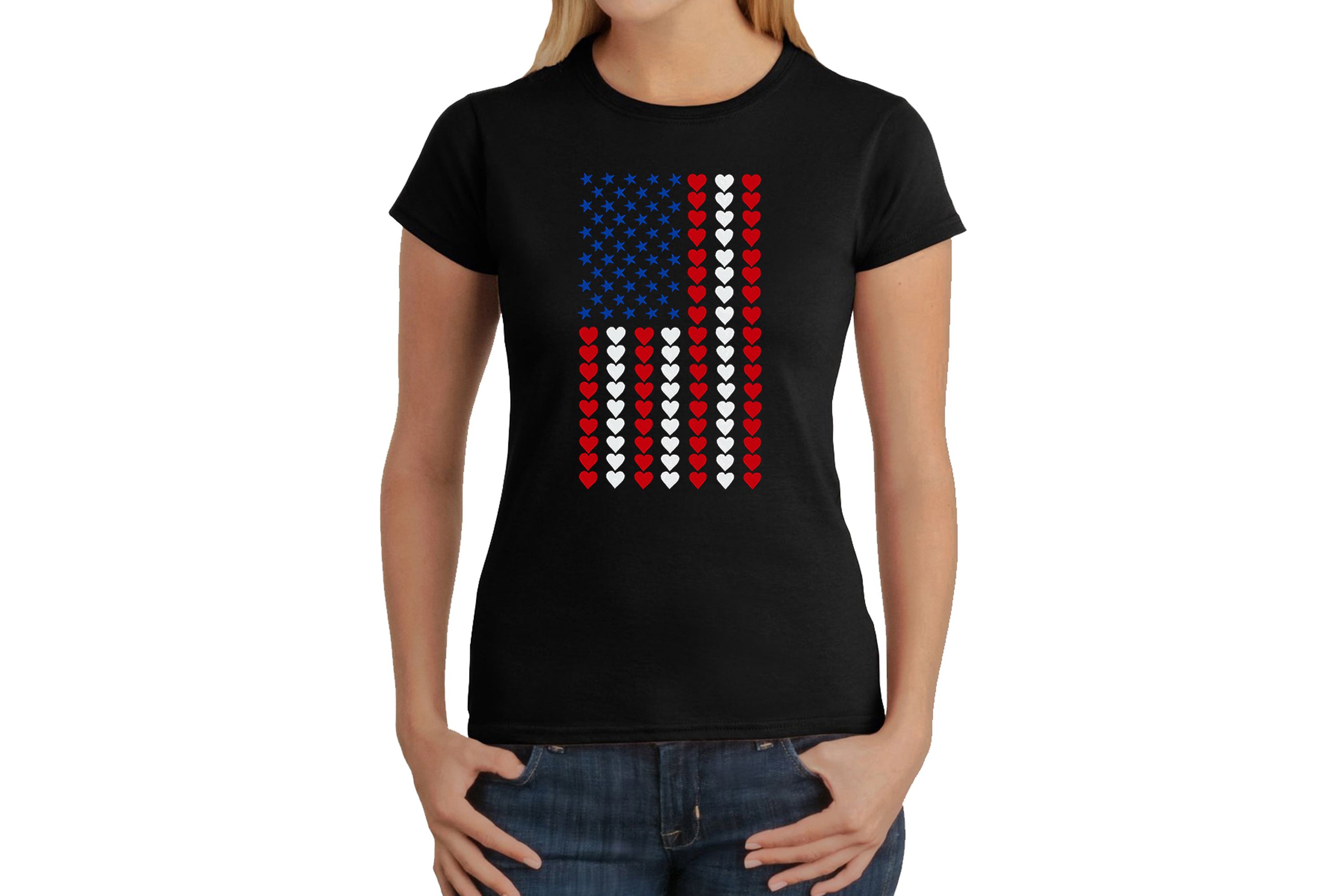Heart Flag - Womens Word Art T-Shirt
