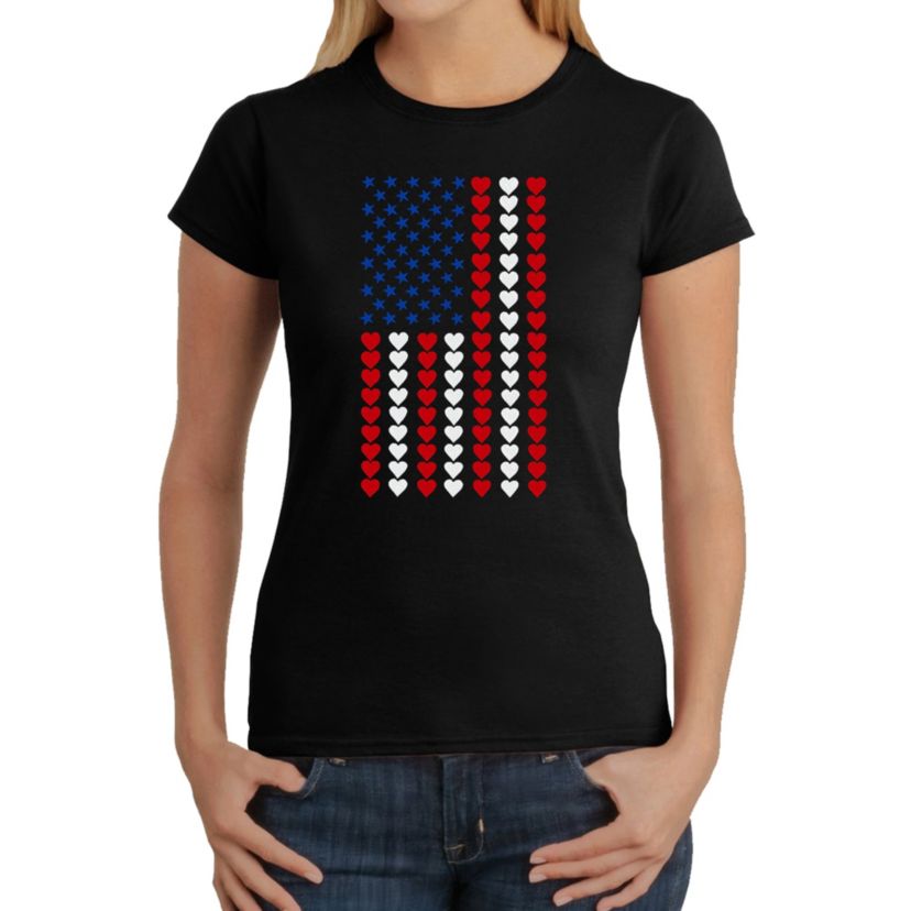 Heart Flag - Womens Word Art T-Shirt