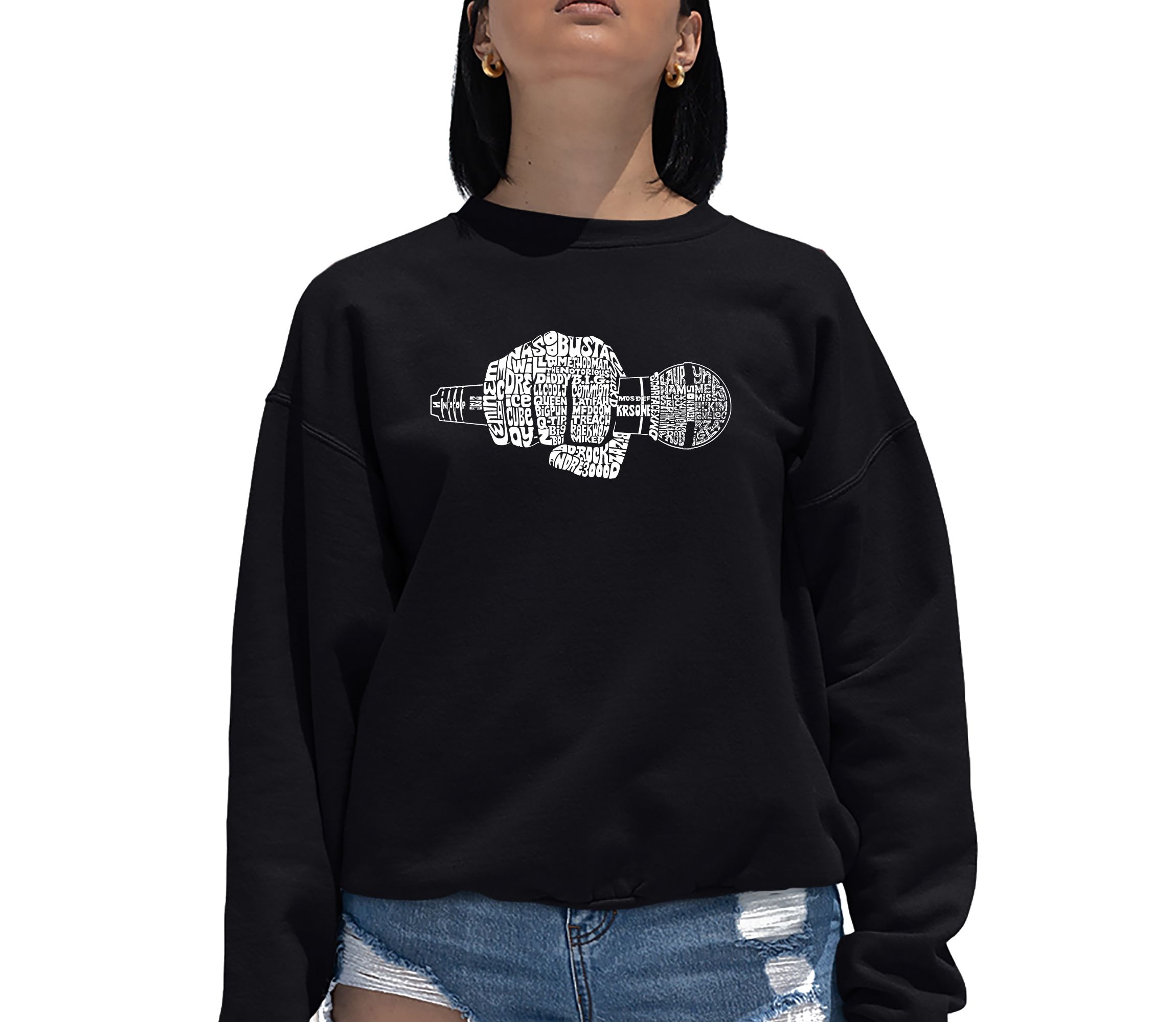 90s Rappers - Womens Word Art Crewneck Sweatshirt